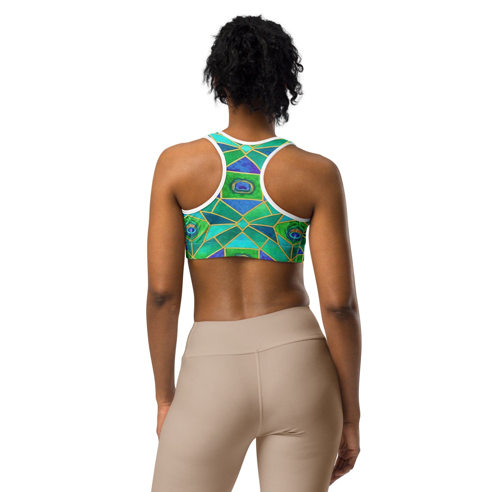 Peacock Plume Sports Bra | GearBunch