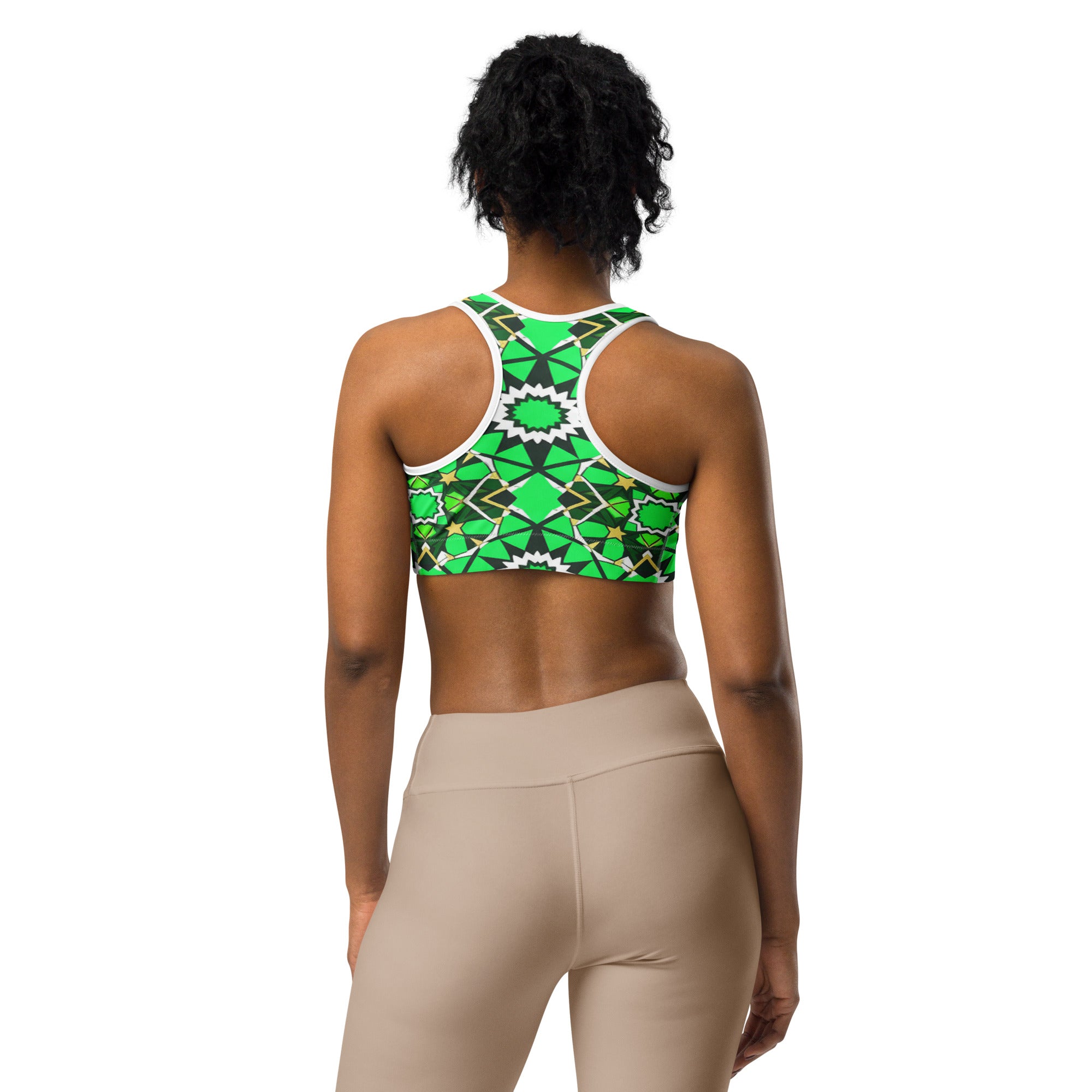 Zellige Emerald Gold Sports Bra | GearBunch