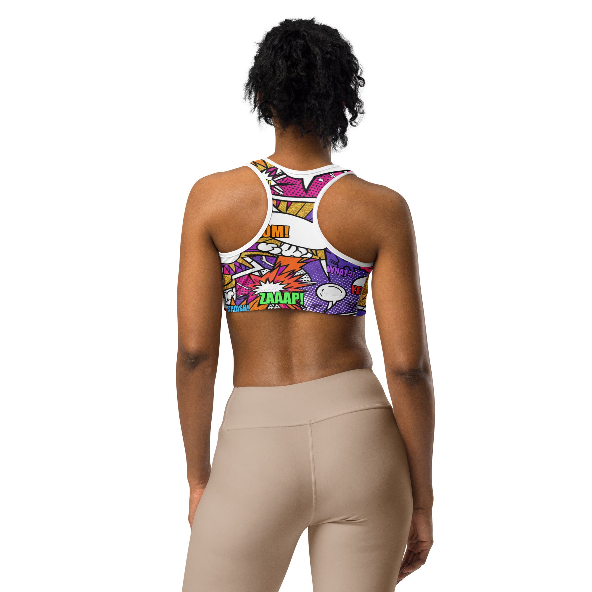 Comic Strip Disco Funk Sports Bra | GearBunch
