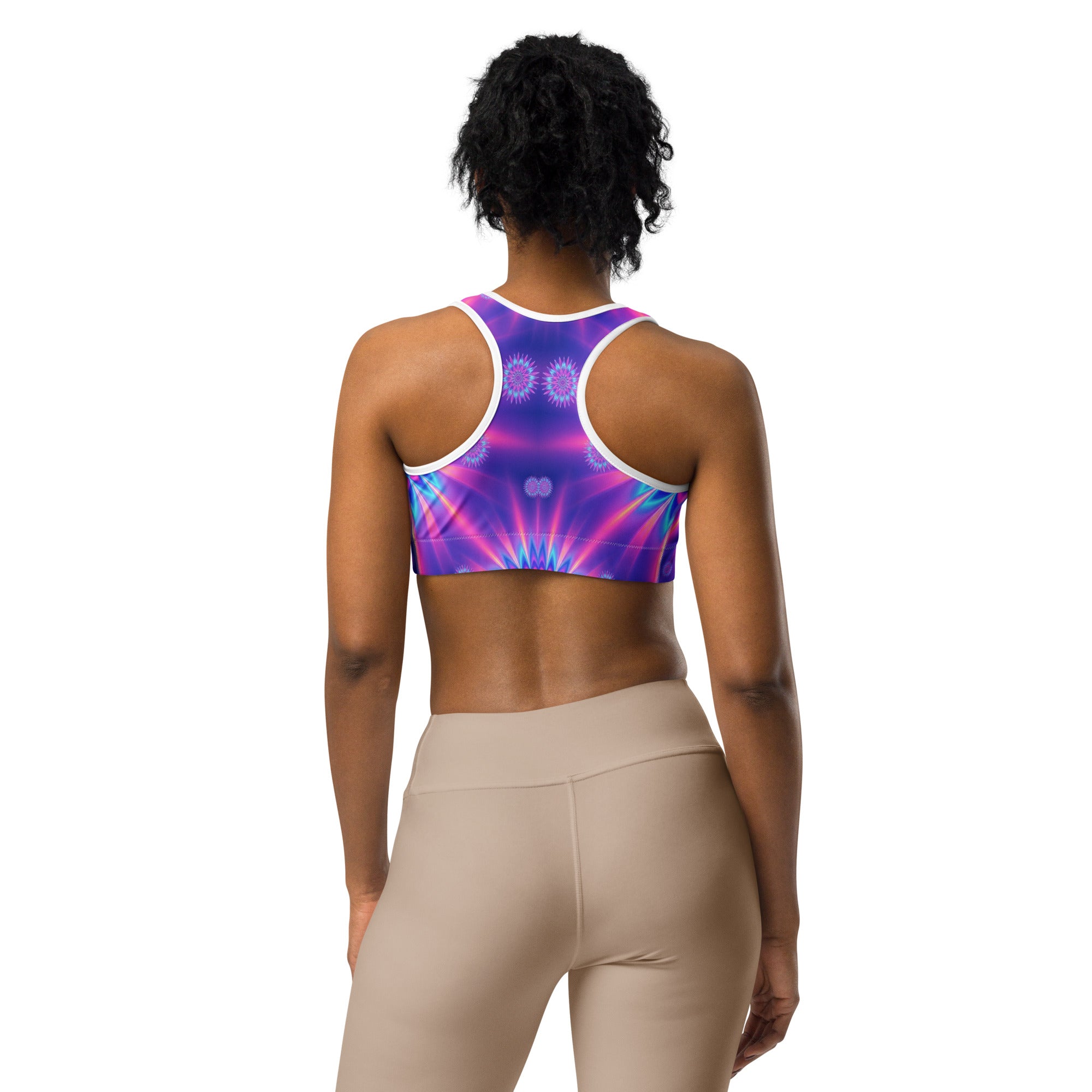 Psychedelic Vaporwave Dream Sports Bra | GearBunch