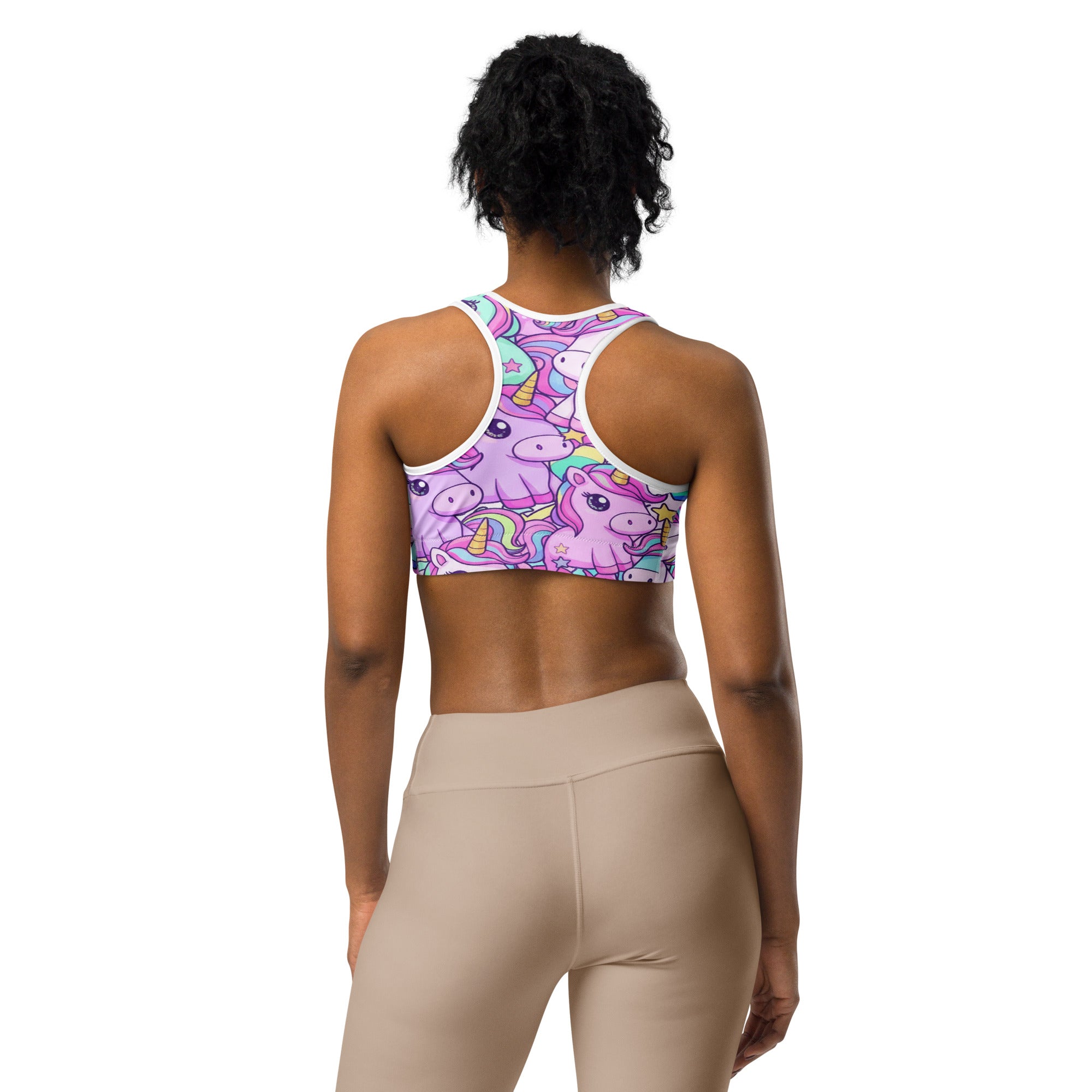 Vibrant Unicorn Rainbow Party Sports Bra | GearBunch