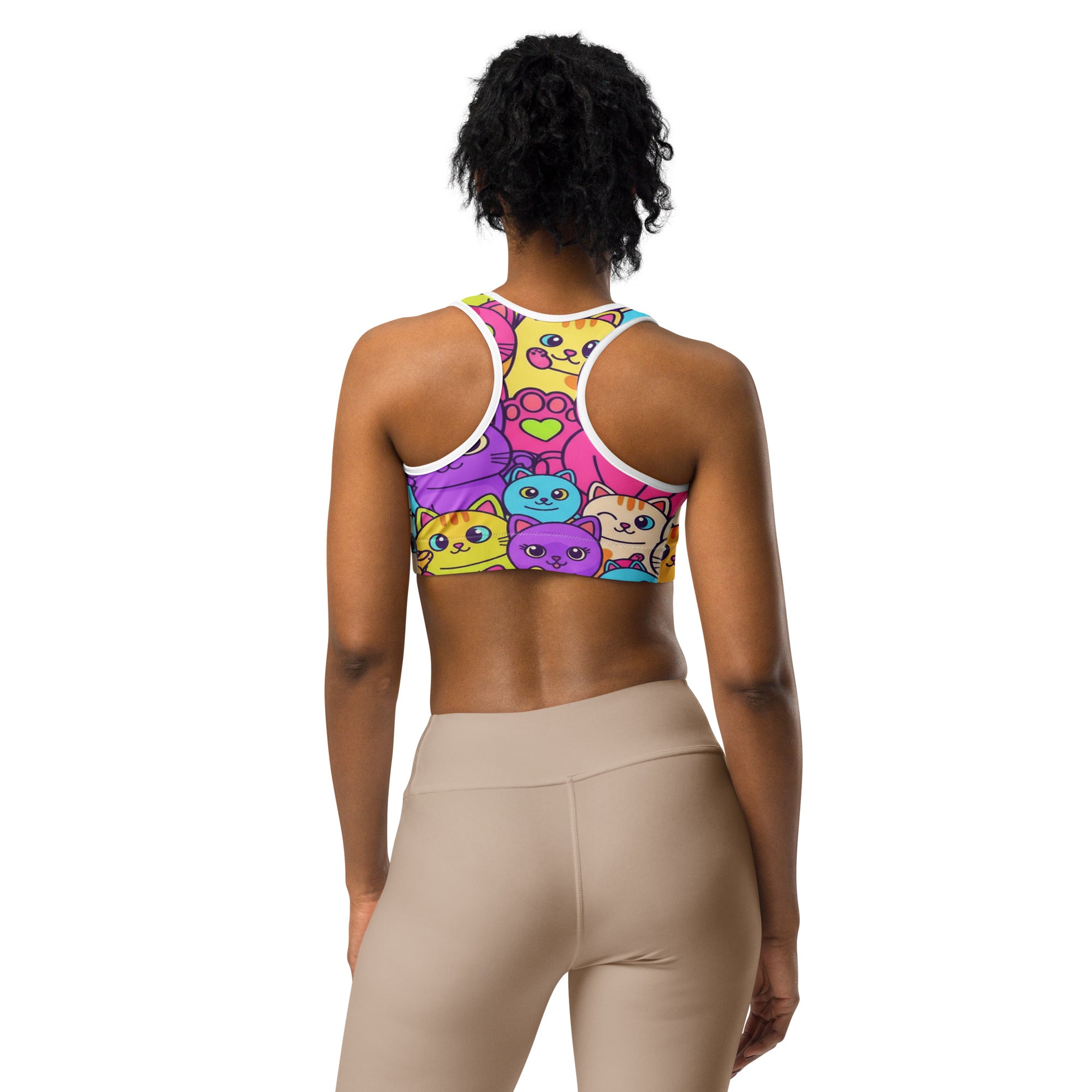 Vibrant Cats Everywhere Sports Bra | GearBunch