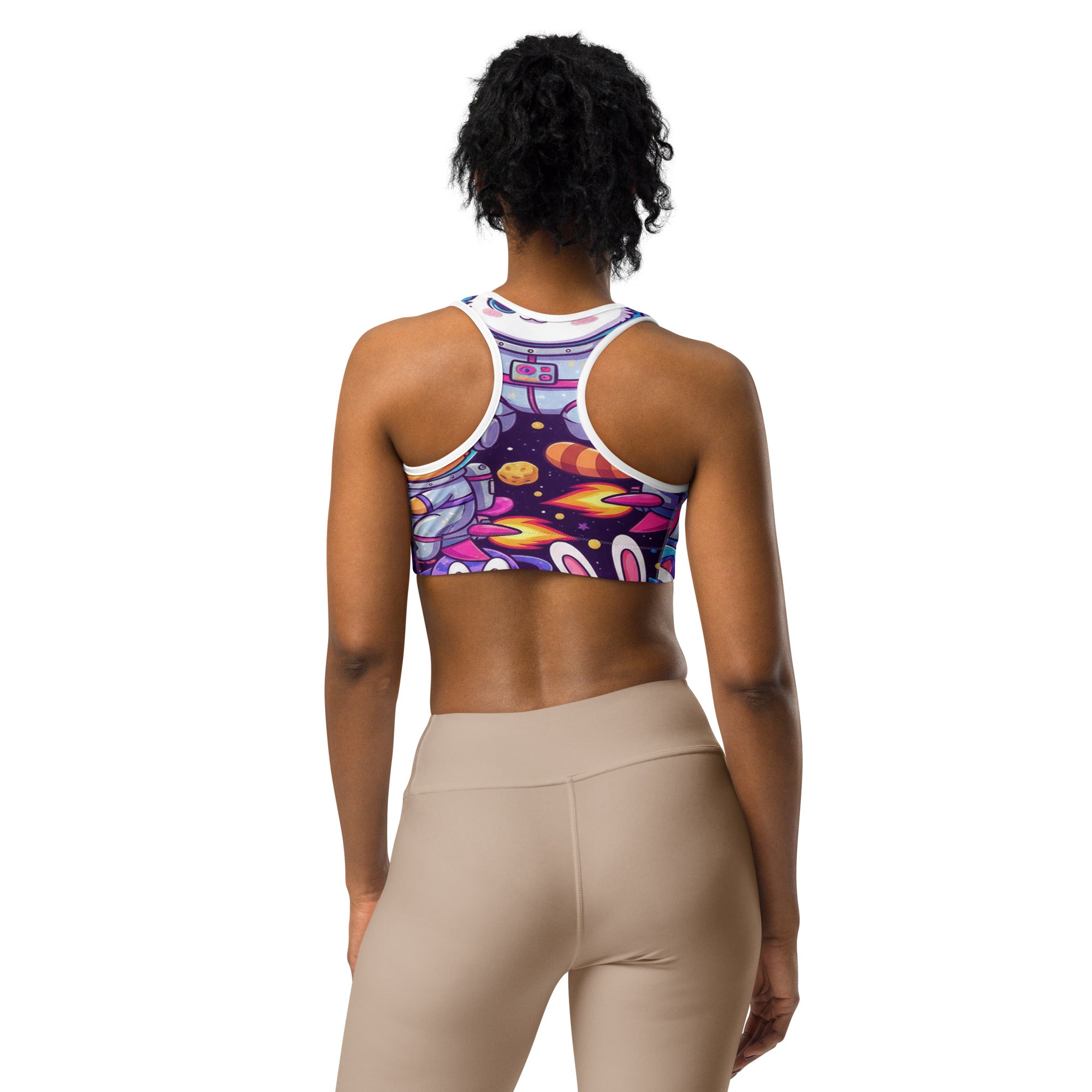 Vibrant Space Animals Sports Bra | GearBunch