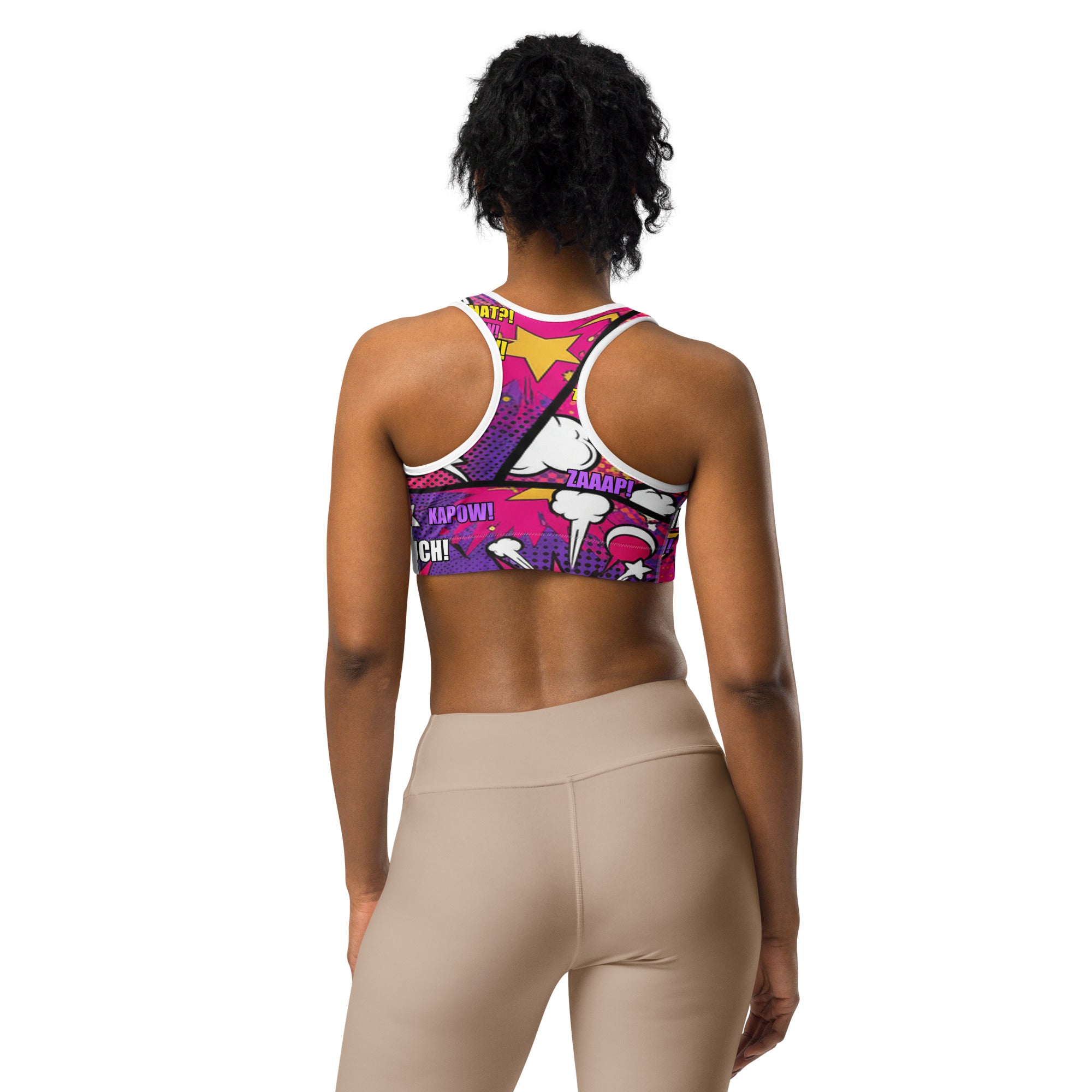 Comic Strip Girl Power Sports Bra | GearBunch