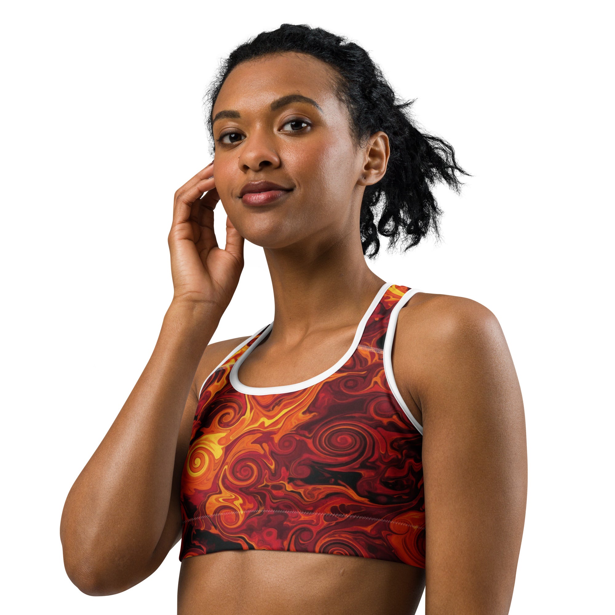 Liquid Marble Lava Flow Sports Bra | GearBunch