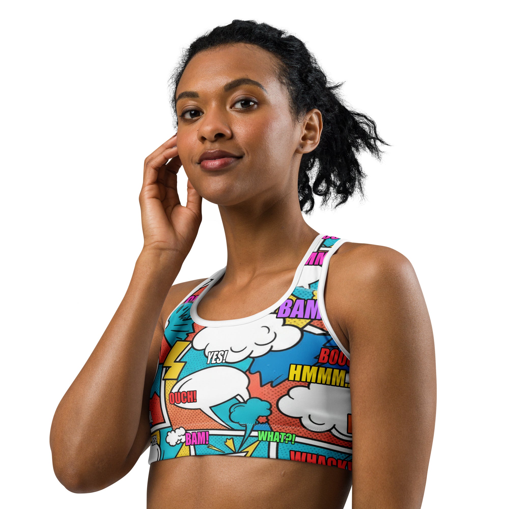Comic Strip Surf Kapow Sports Bra | GearBunch