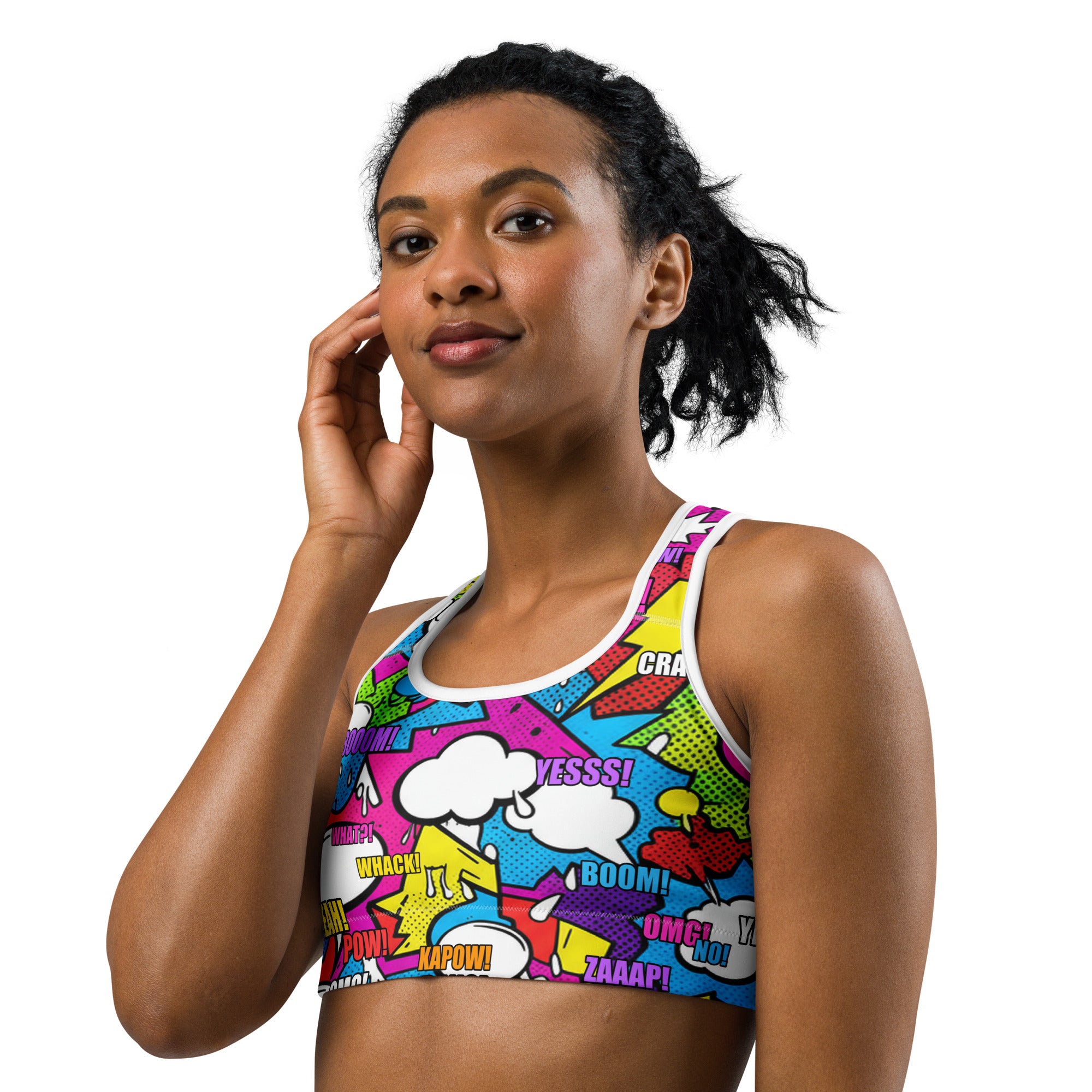 Comic Strip Graffiti Street Sports Bra | GearBunch