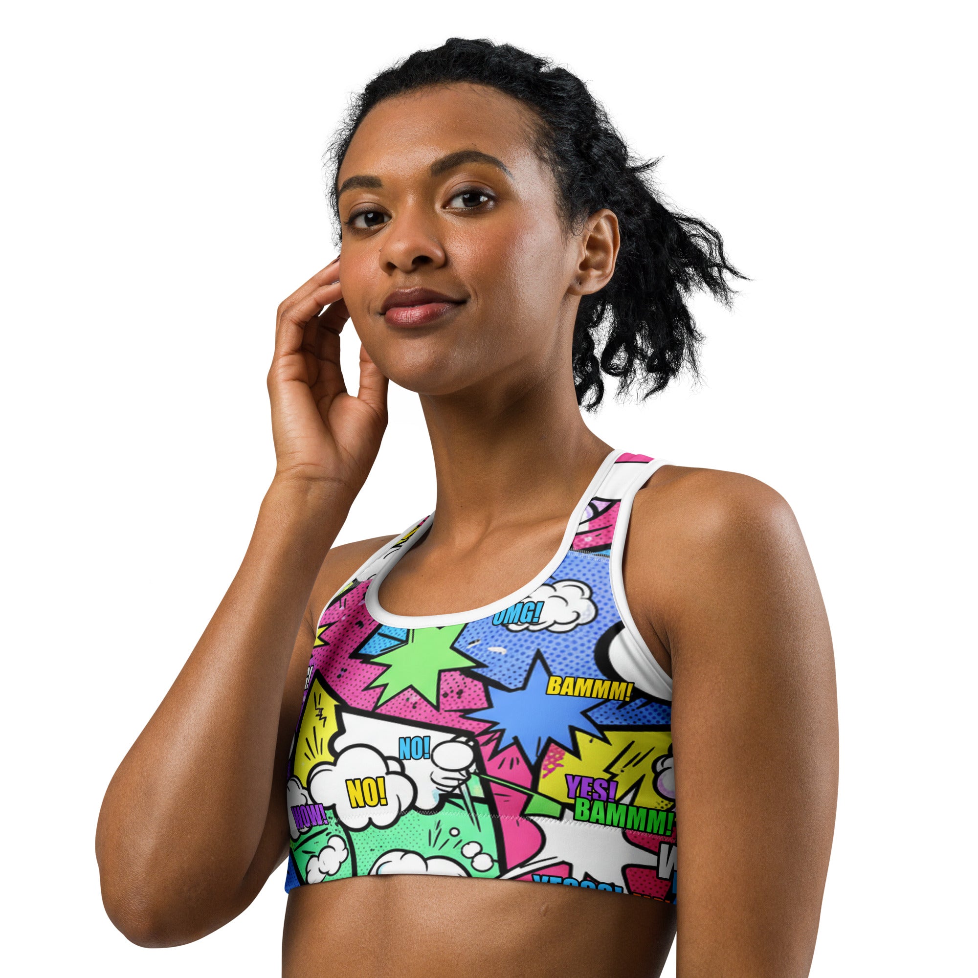 Comic Strip Pop Candy Sports Bra | GearBunch