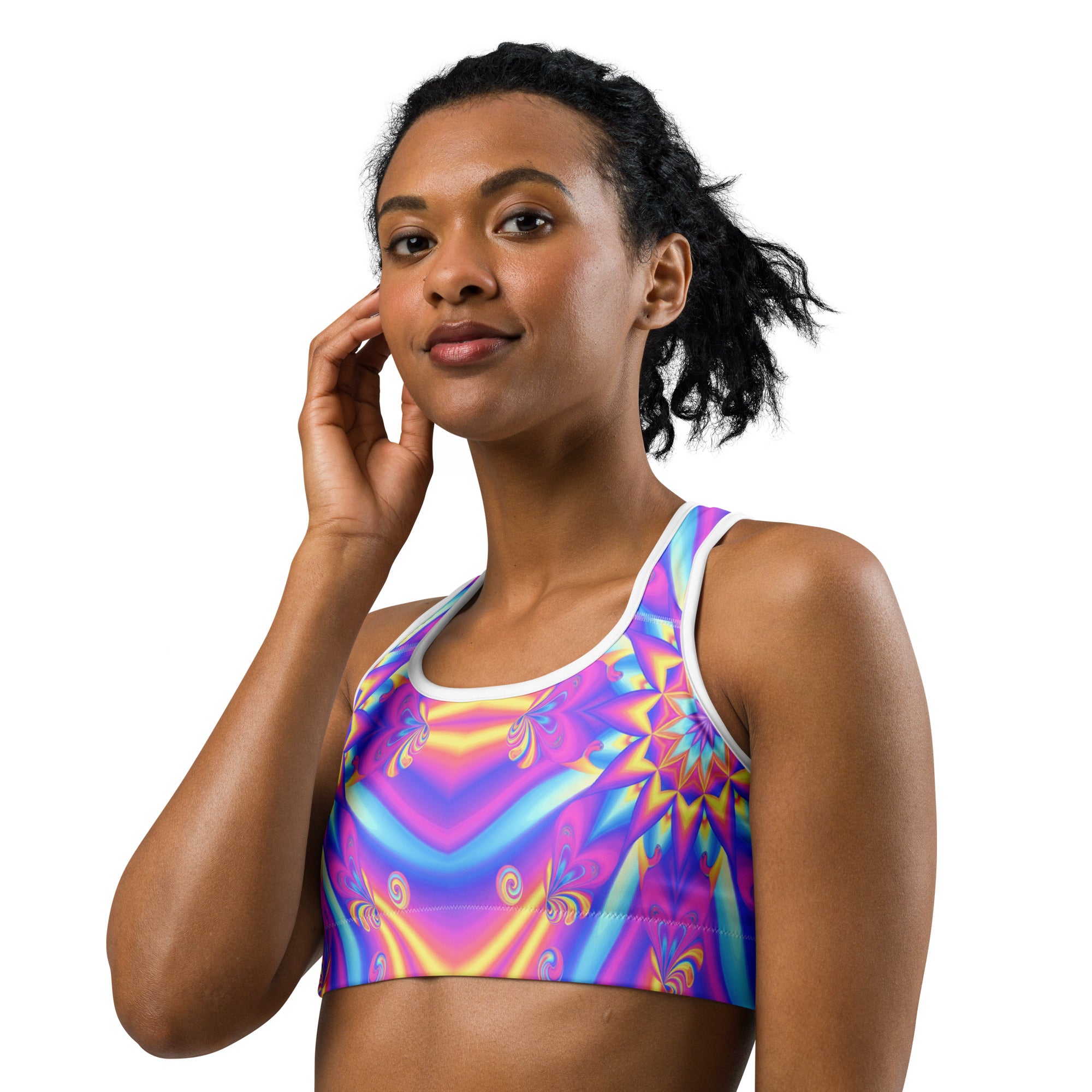 Psychedelic Candy Rave Sports Bra | GearBunch