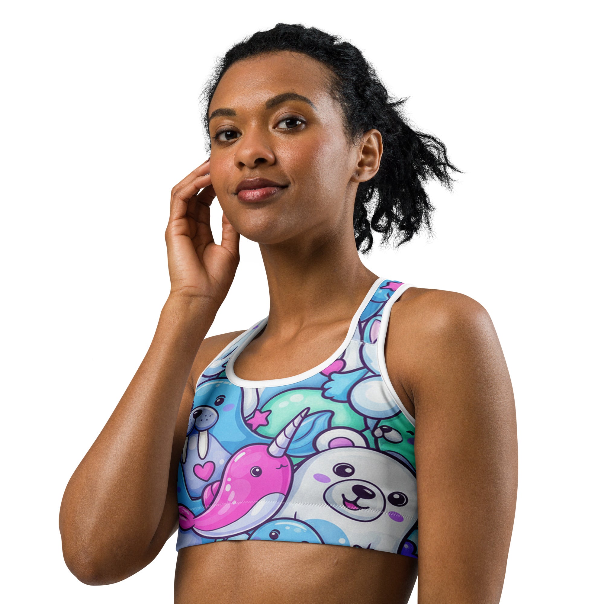 Vibrant Arctic Friends Sports Bra | GearBunch