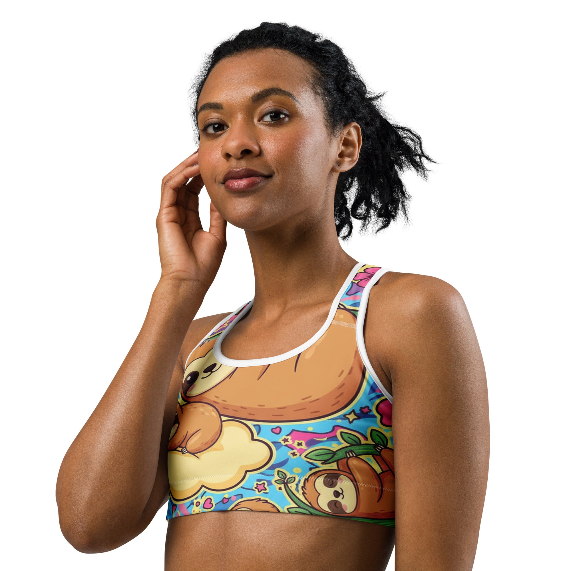 Vibrant Sloth Chill Sports Bra | GearBunch