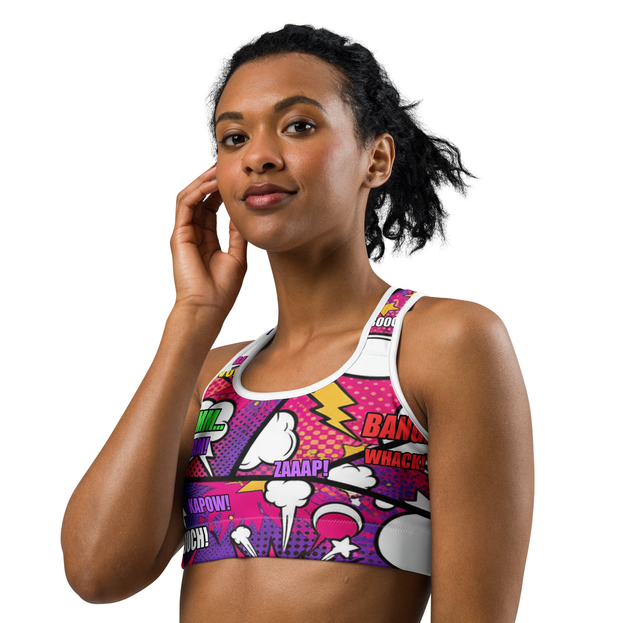 Comic Strip Girl Power Sports Bra | GearBunch