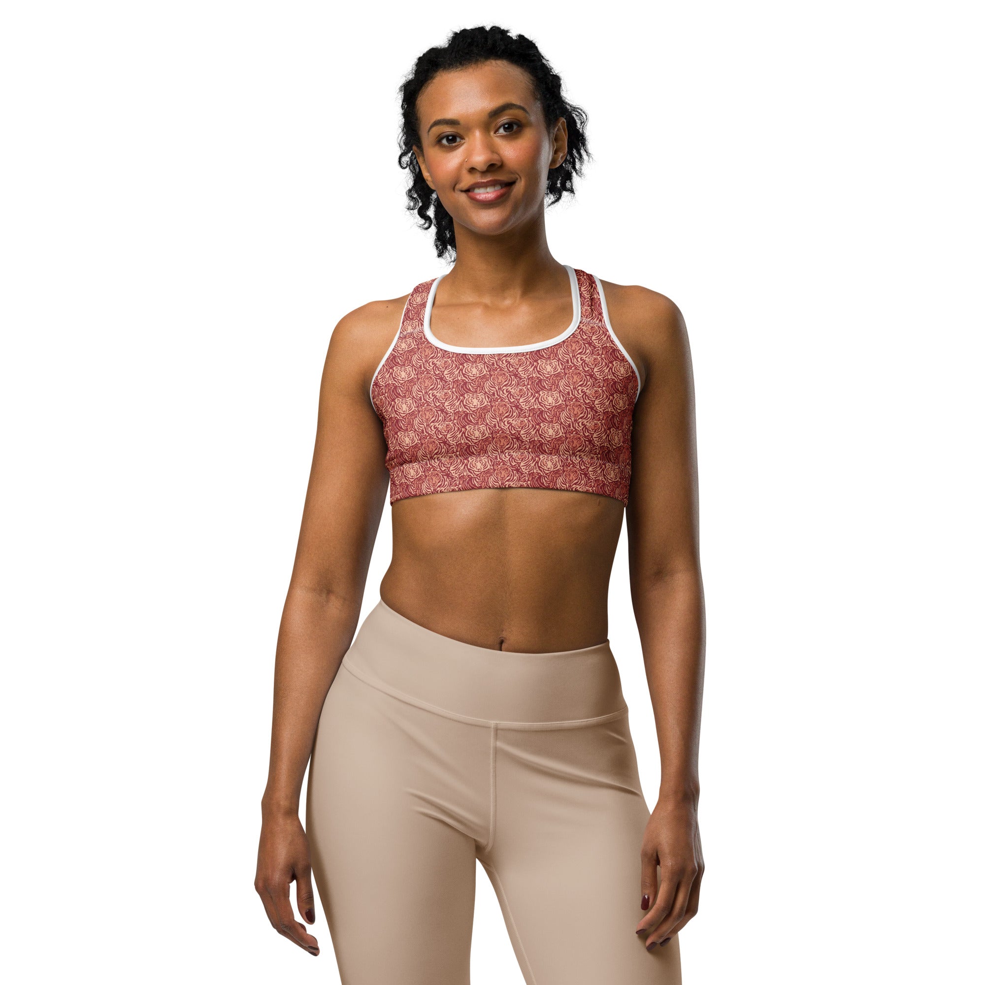 Striped Vintage Tiger Sports Bra | GearBunch