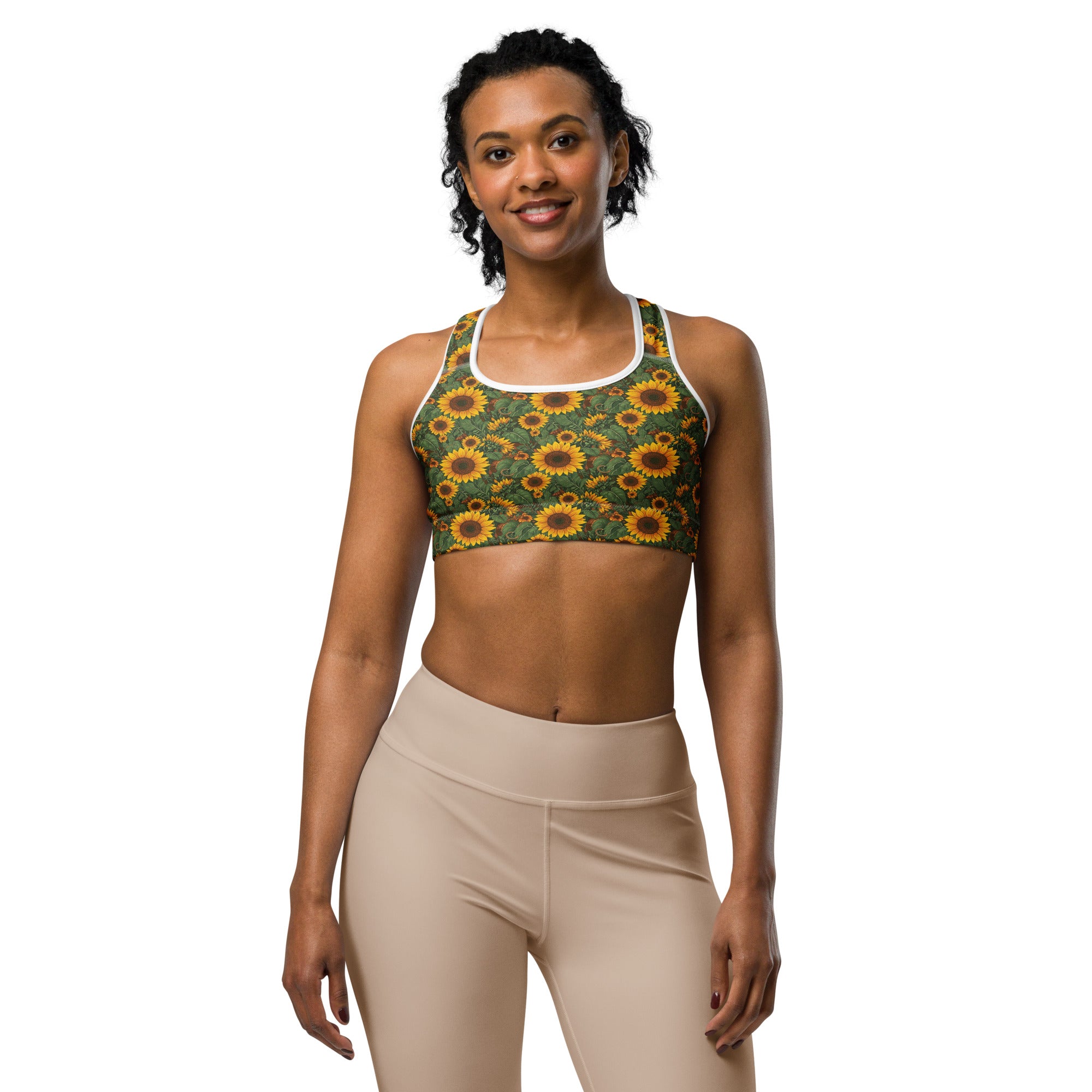 Sunflower Cross Sports Bra | GearBunch