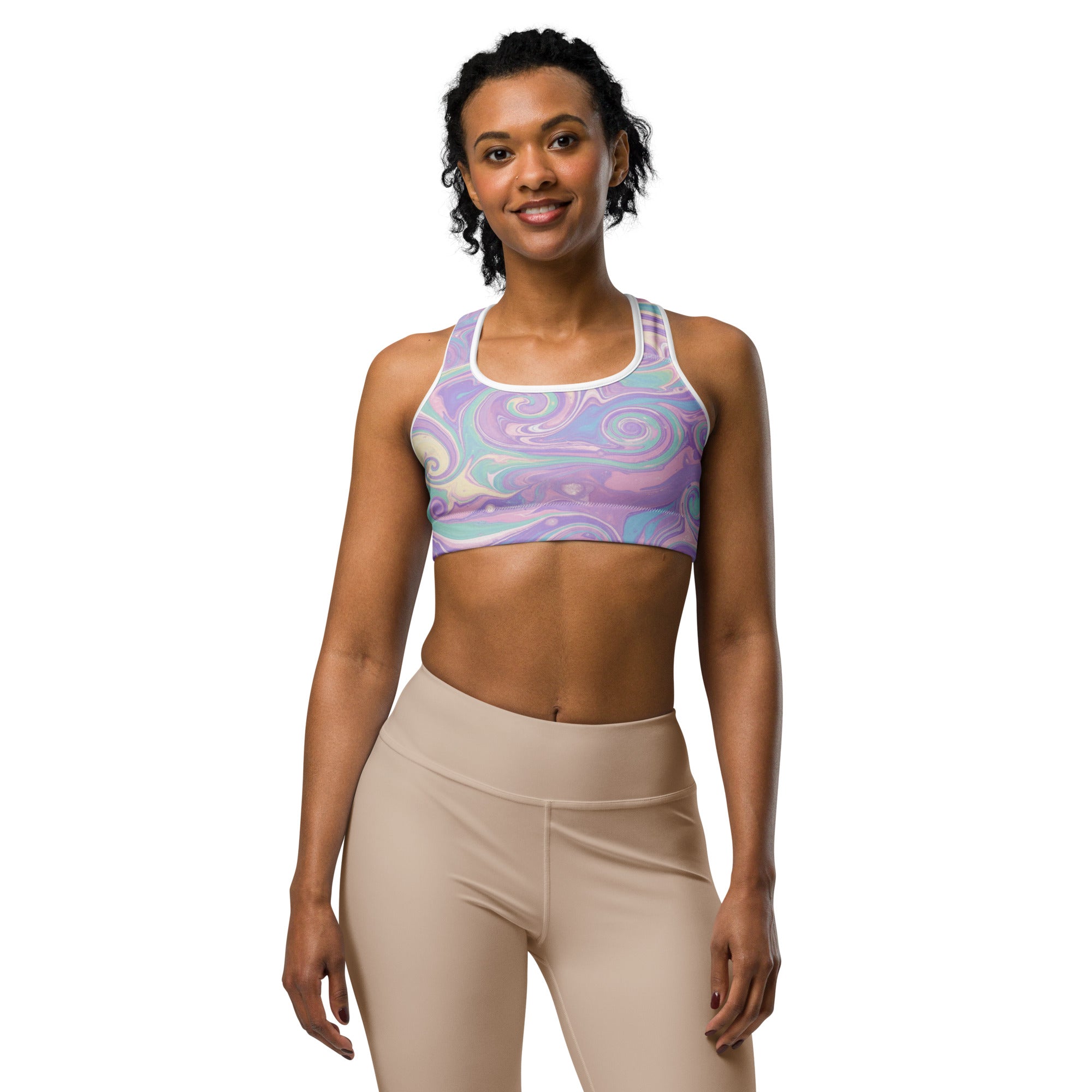 Liquid Marble Unicorn Dream Sports Bra | GearBunch