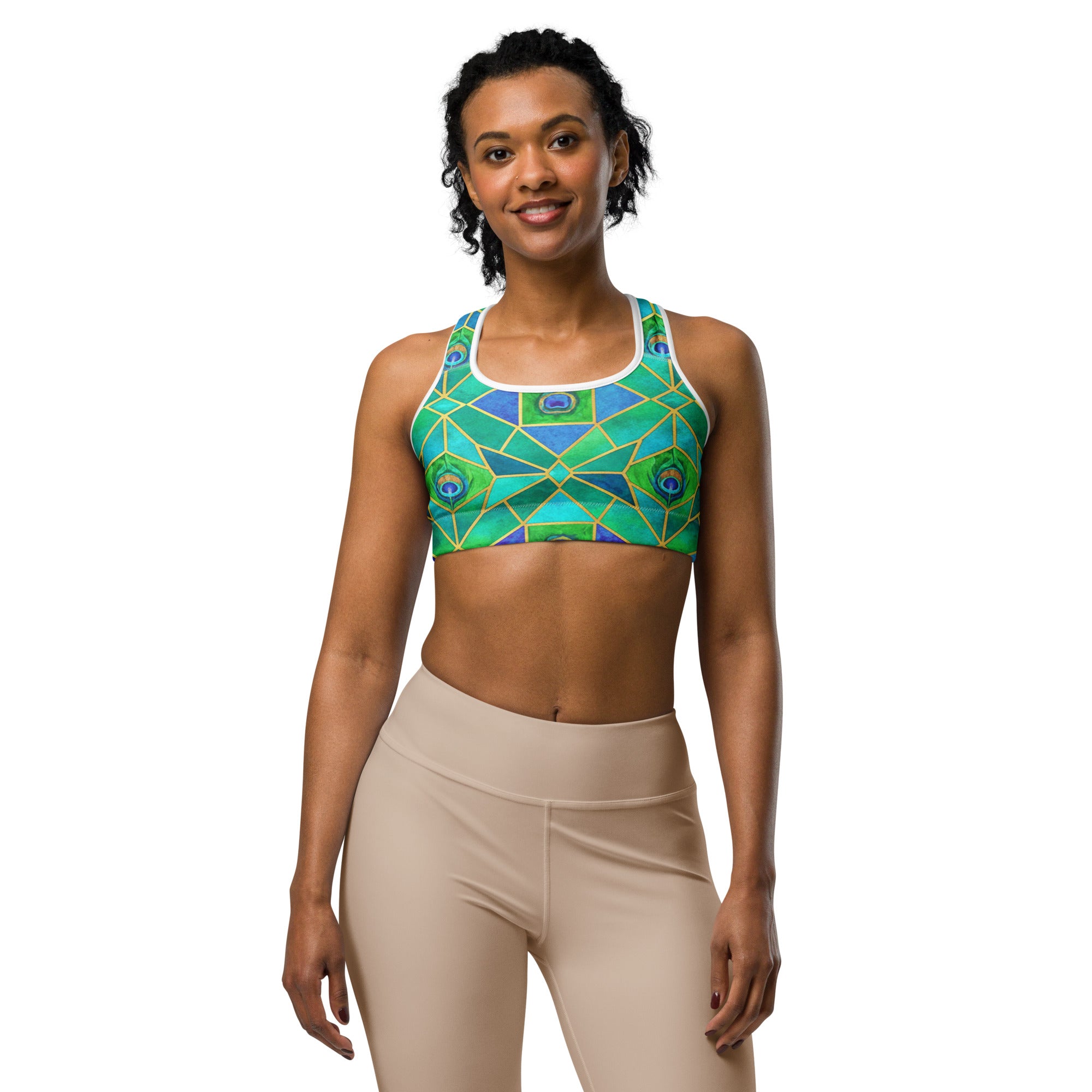 Peacock Plume Sports Bra | GearBunch