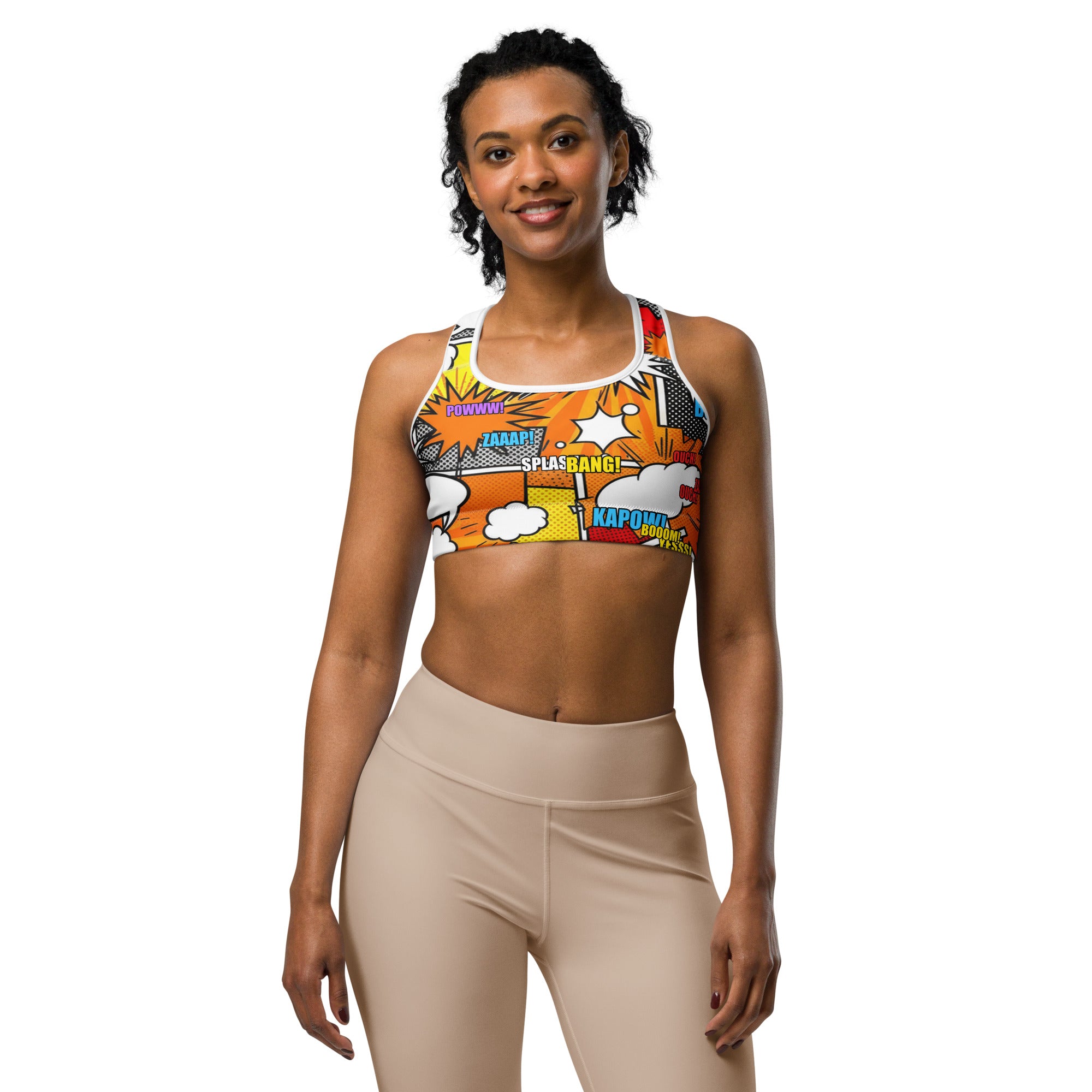 Comic Strip Boom Town Sports Bra | GearBunch