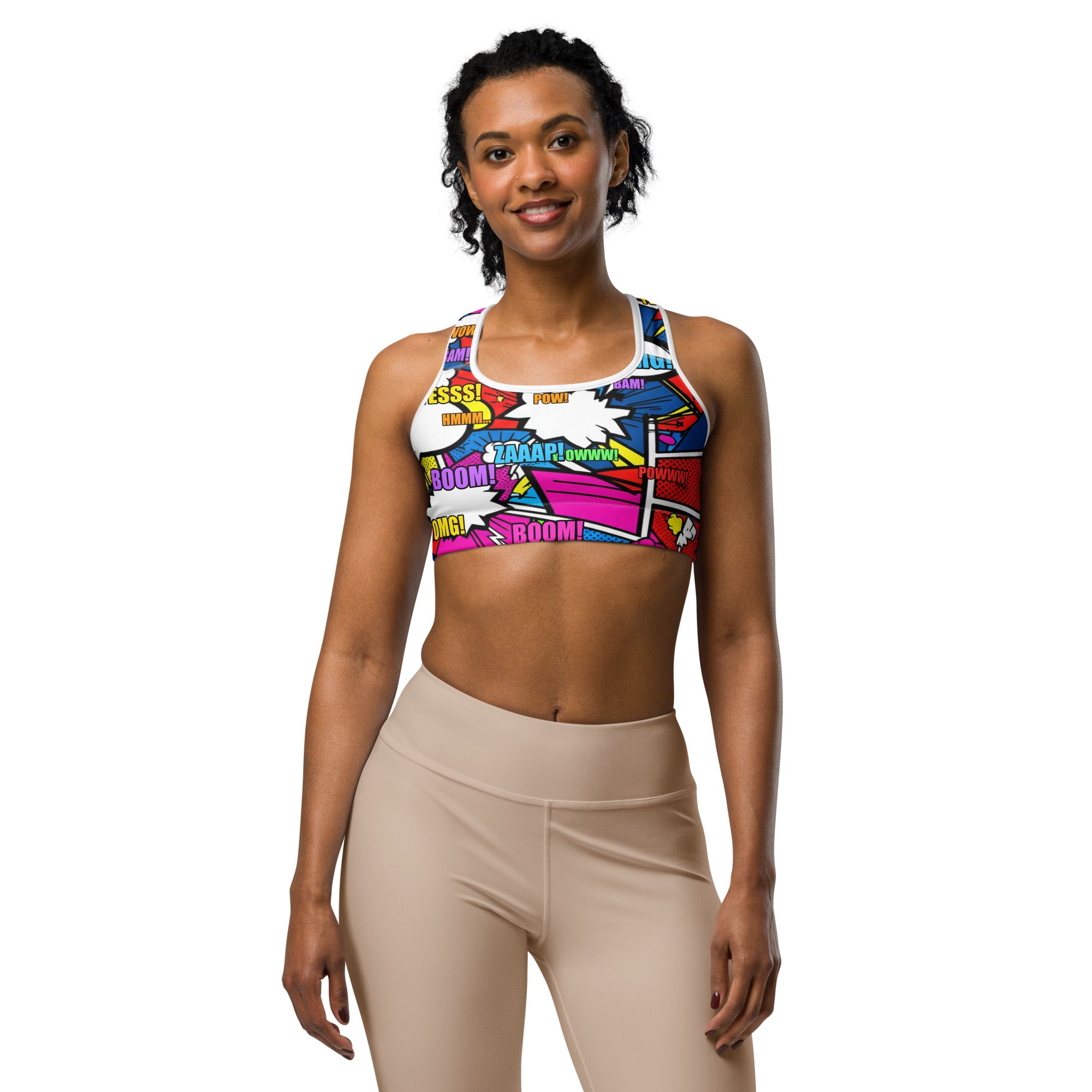 Comic Strip Ninja Night Sports Bra | GearBunch