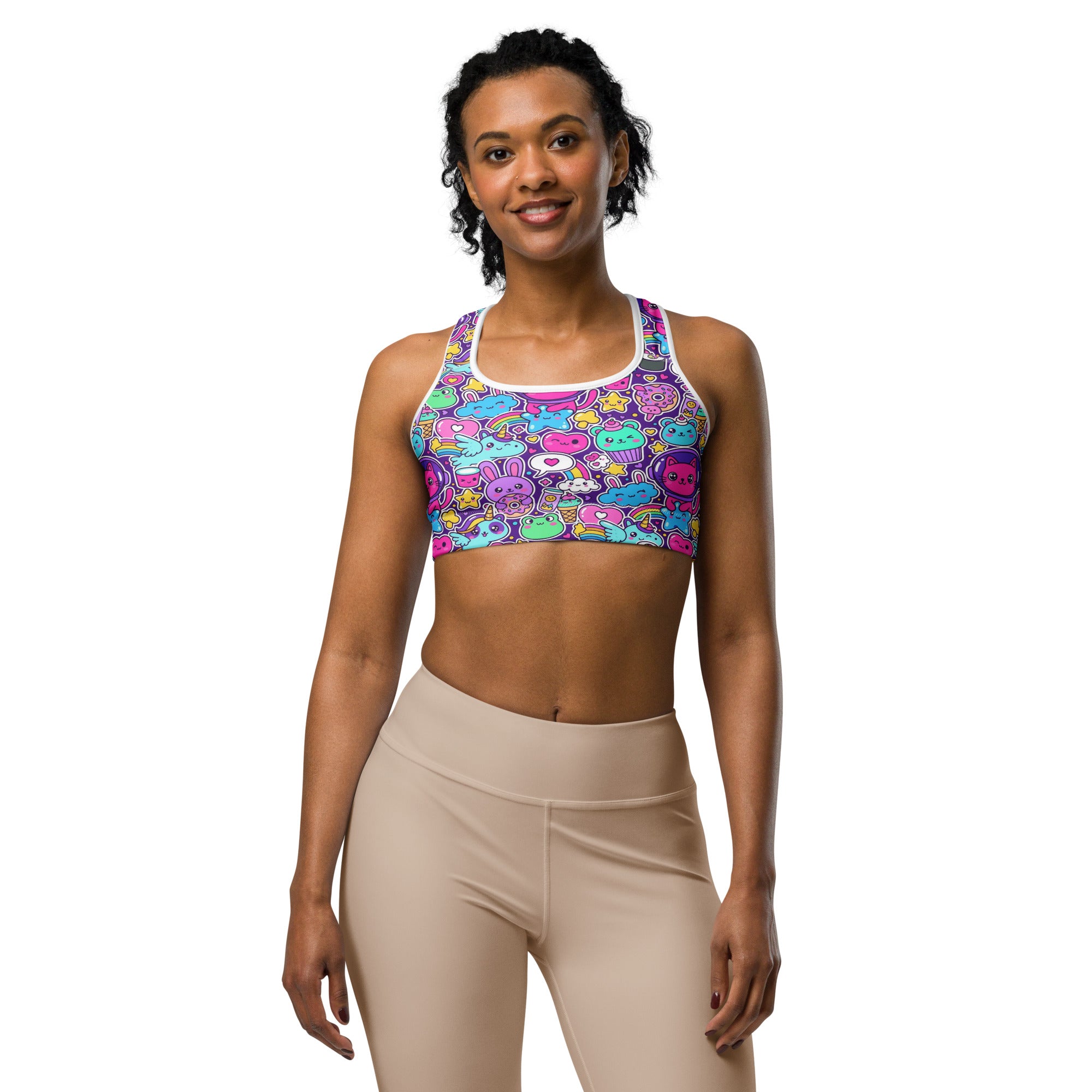 Kawaii Space Cats Sports Bra | GearBunch