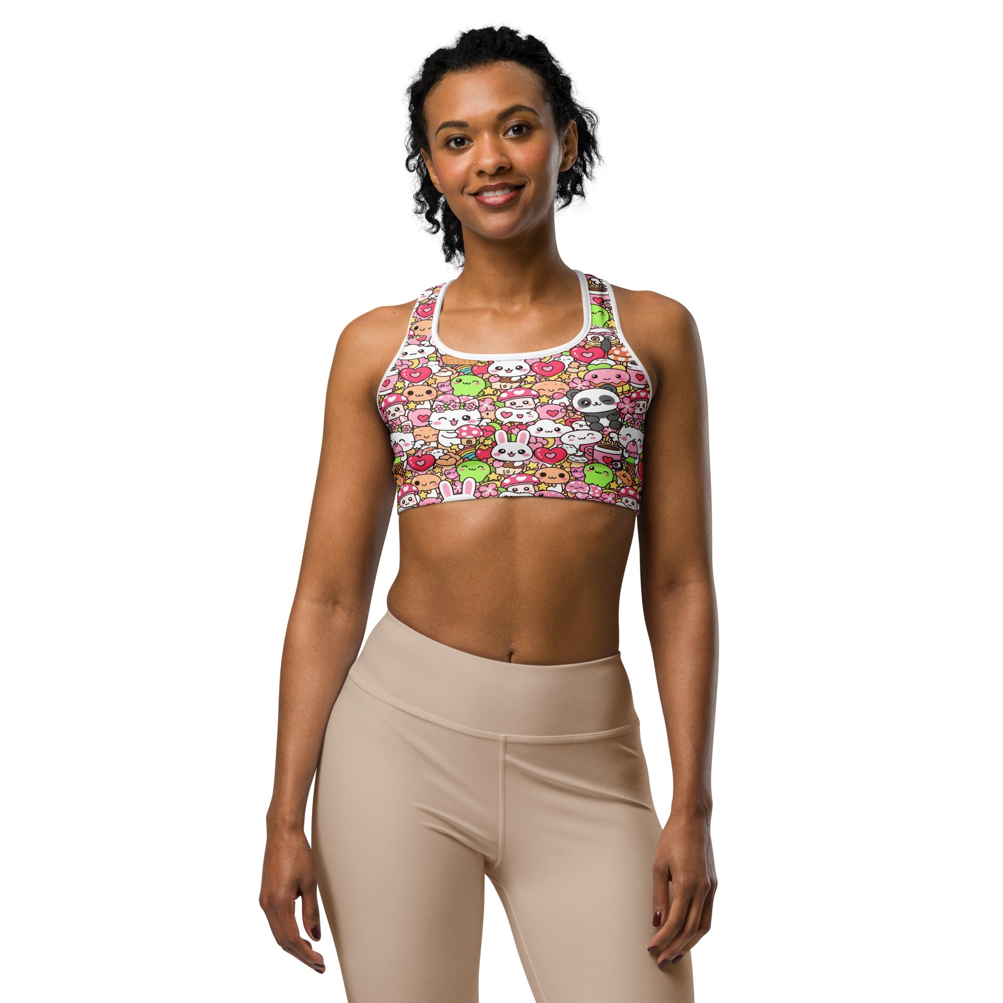Kawaii Sakura Picnic Sports Bra | GearBunch