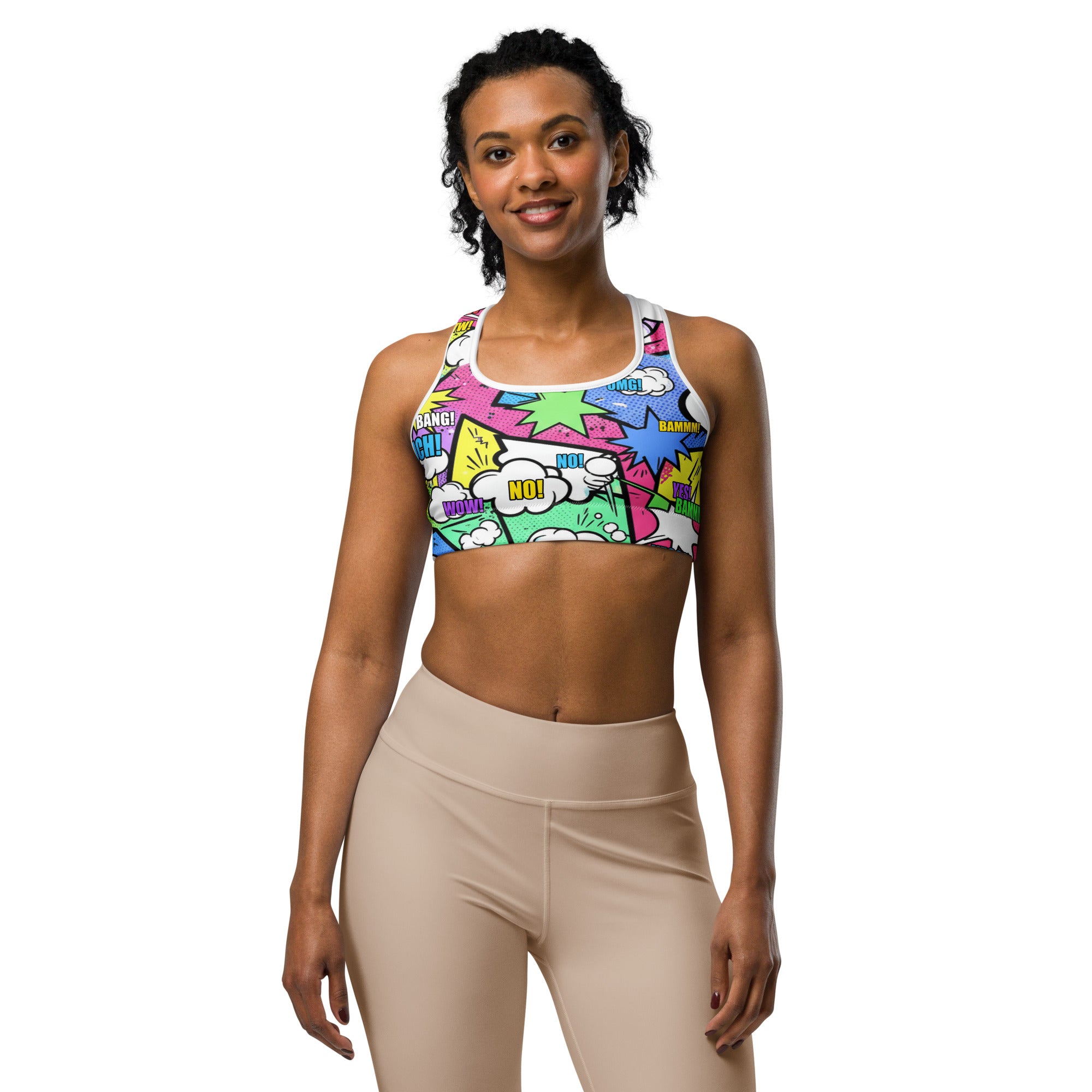 Comic Strip Pop Candy Sports Bra | GearBunch