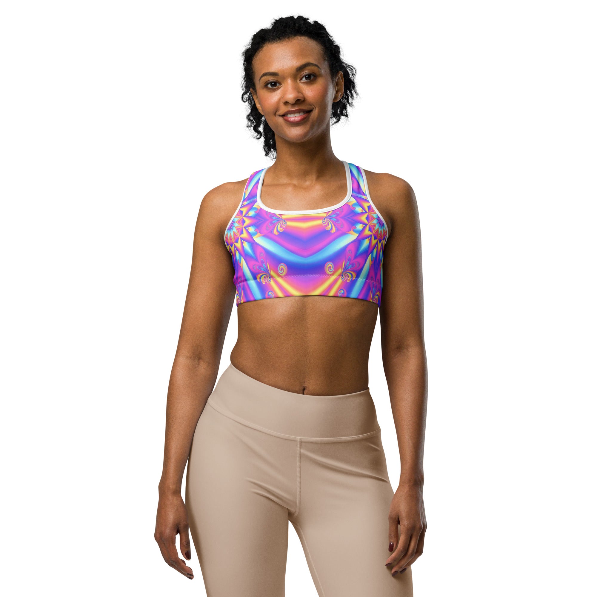 Psychedelic Candy Rave Sports Bra | GearBunch