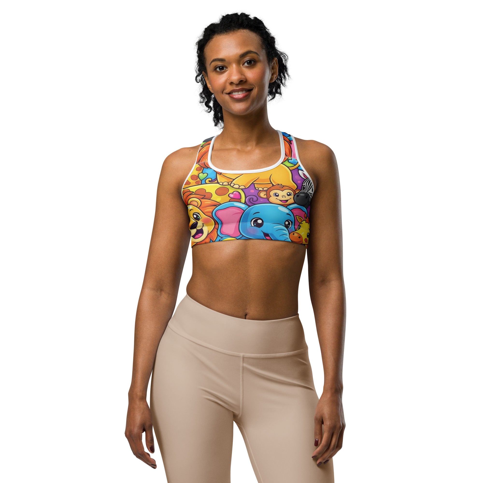 Vibrant Jungle Safari Sports Bra | GearBunch