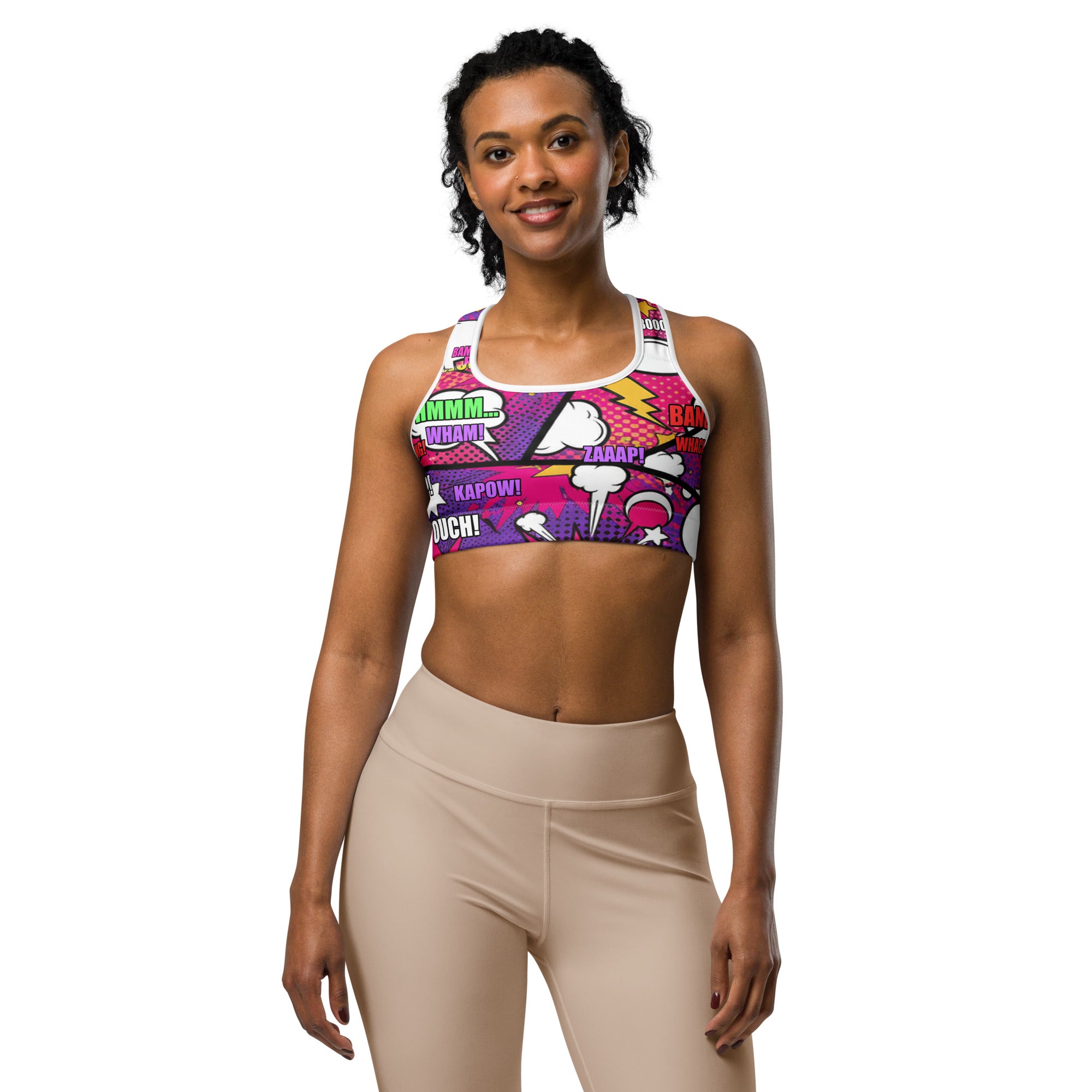 Comic Strip Girl Power Sports Bra | GearBunch