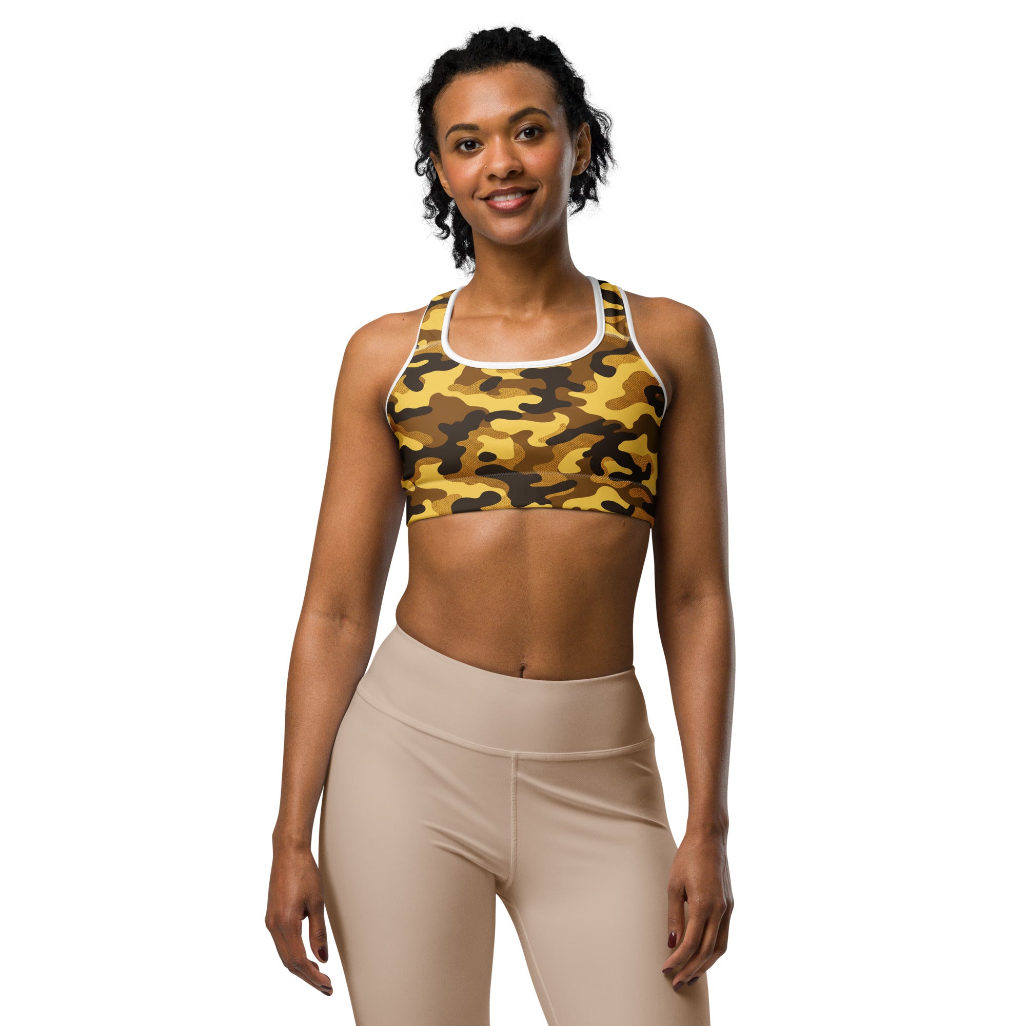 Gold Camo Sports Bra | GearBunch