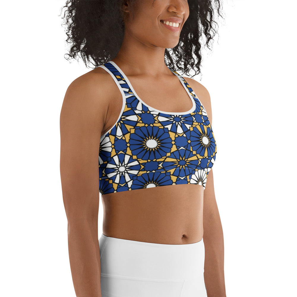 Zellige Midnight Blue Sports Bra | GearBunch