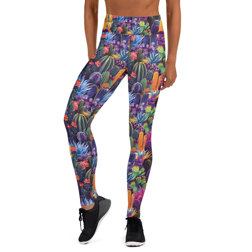 Women's twilight cactus yoga pants front view