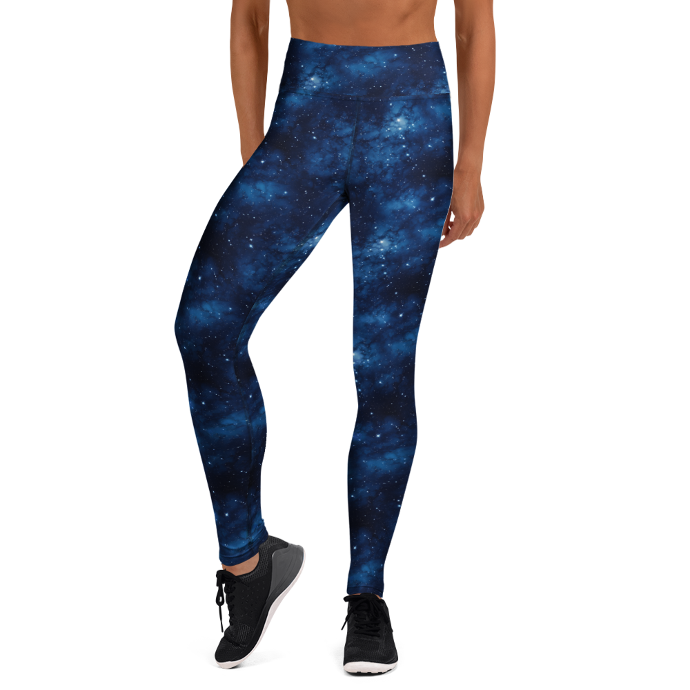 Women's deep space patterned leggings front view
