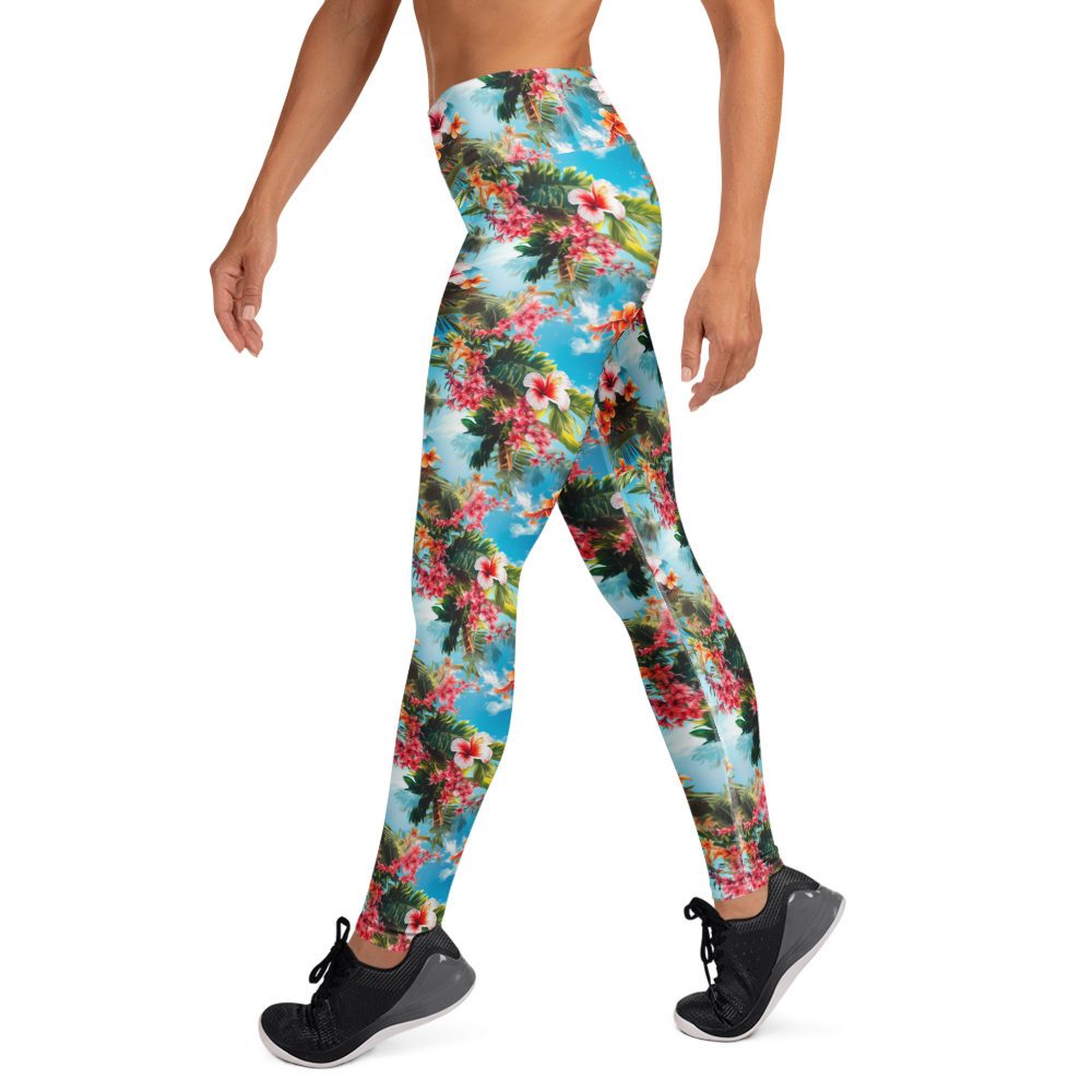 Tropical Beach Flower Yoga Pants | GearBunch