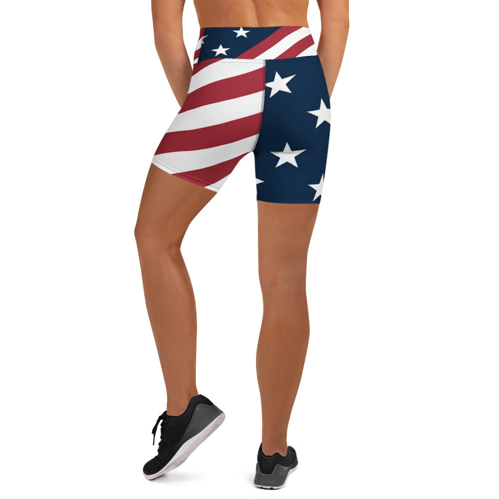 American Stars Diagonal Yoga Shorts | GearBunch