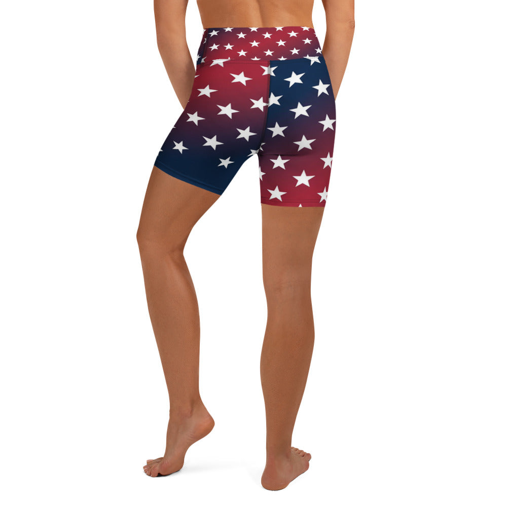 American Sunset Yoga Shorts | GearBunch