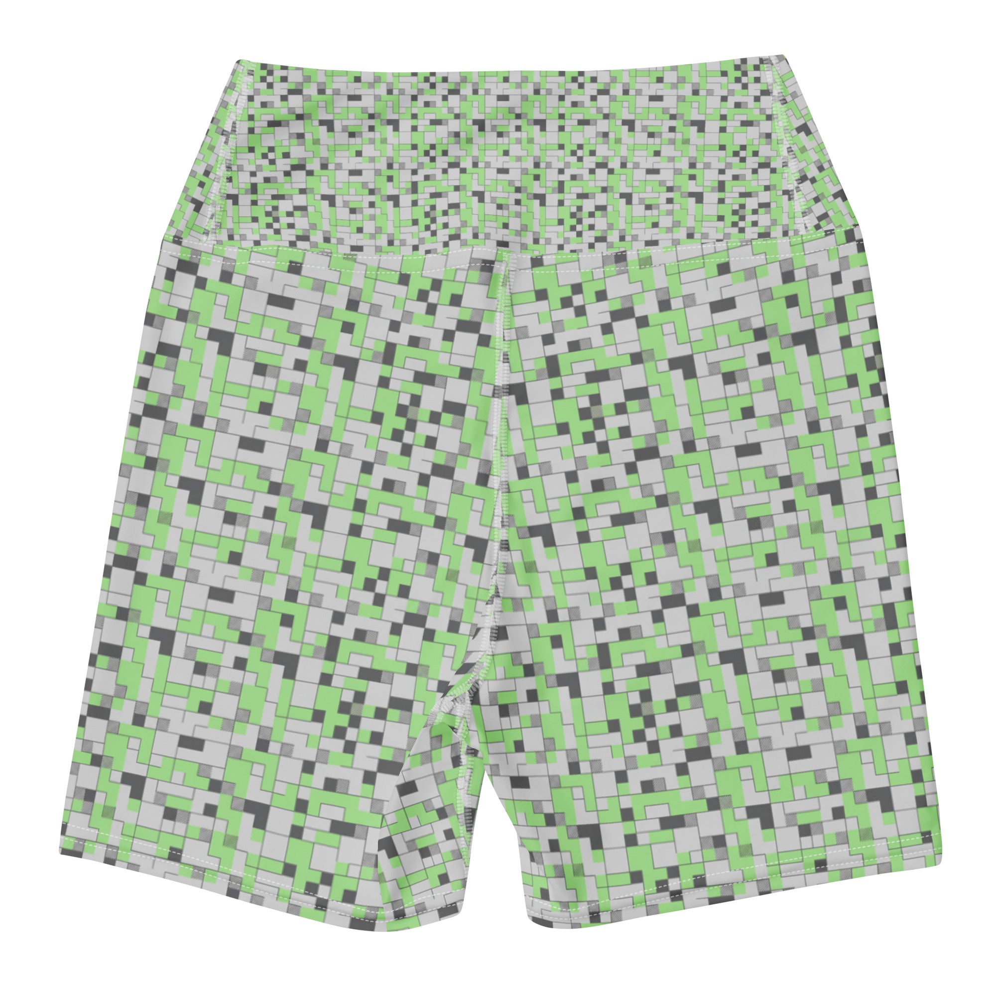 Small Blocks Geometric Yoga Shorts | GearBunch