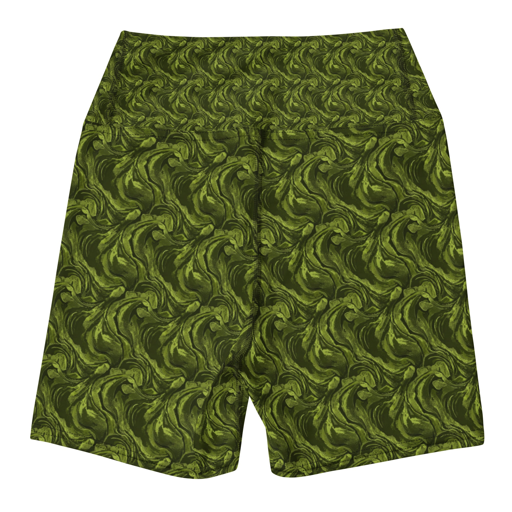 Olive Green Velvet Yoga Shorts | GearBunch