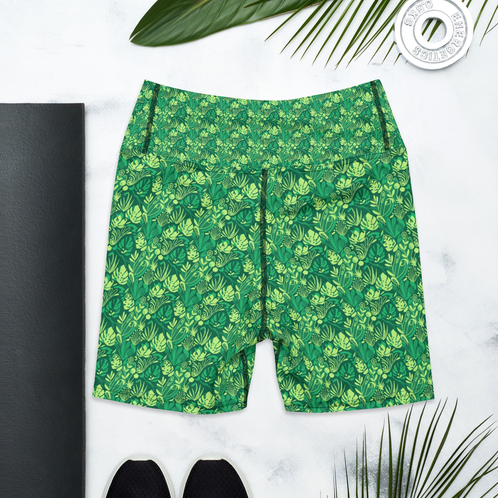 Minimalist Plant Illustration Yoga Shorts | GearBunch