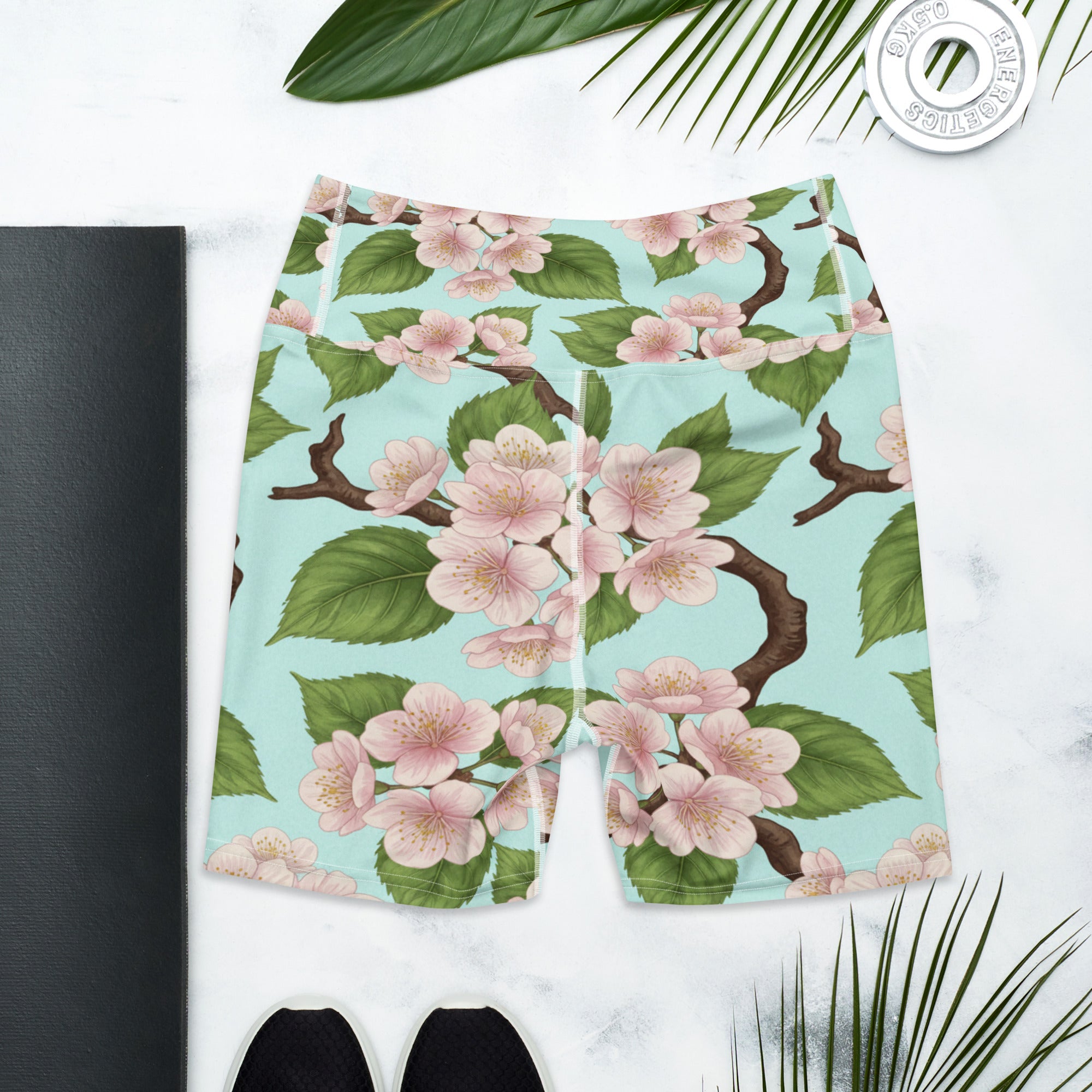 Cherry Blossom Branches Yoga Shorts | GearBunch