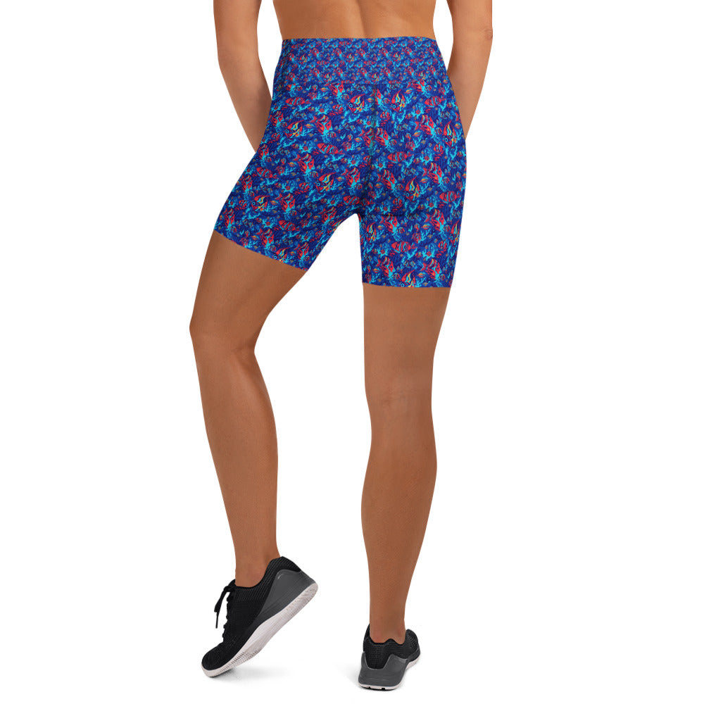 Colorful Tropical Fishes Yoga Shorts | GearBunch