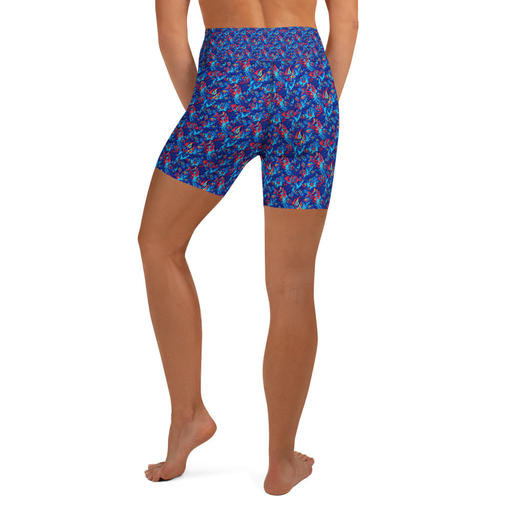 Colorful Tropical Fishes Yoga Shorts | GearBunch