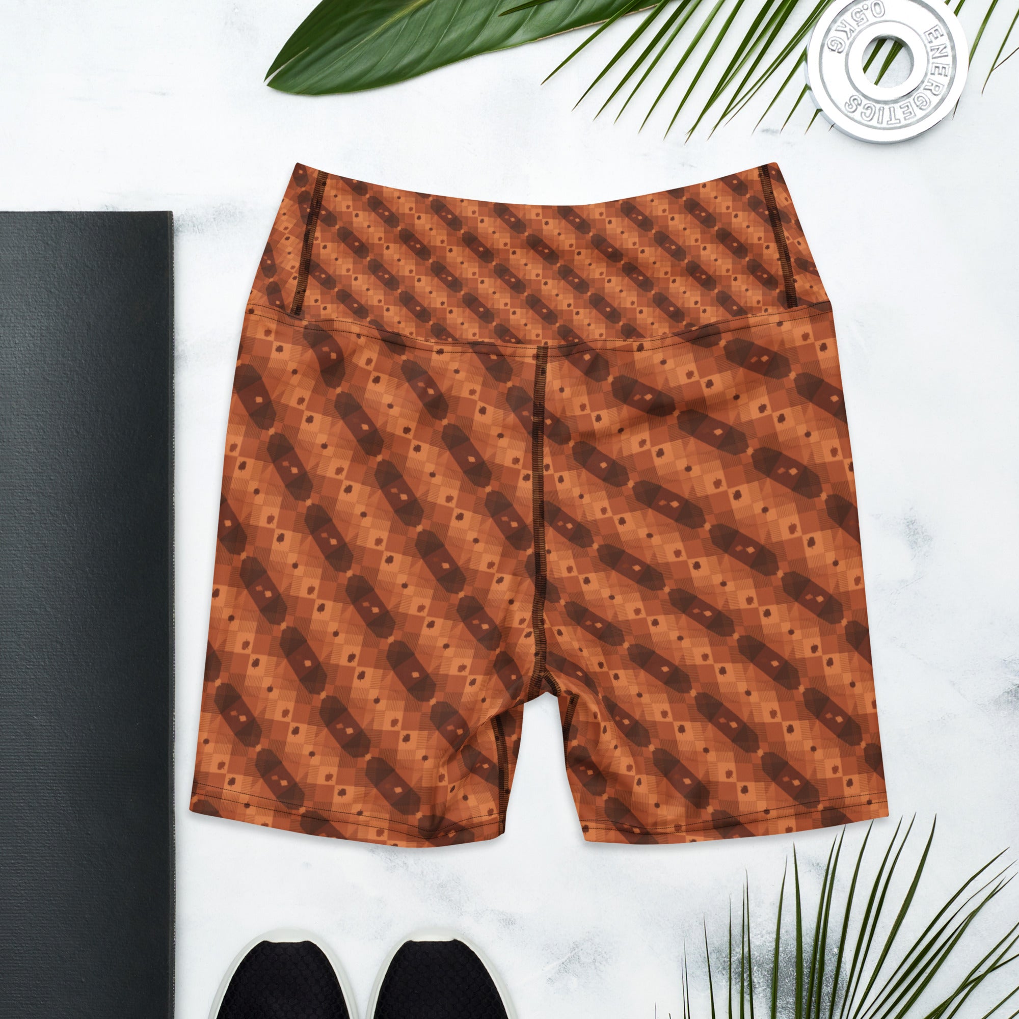 Autumn Gingham Check Yoga Shorts | GearBunch