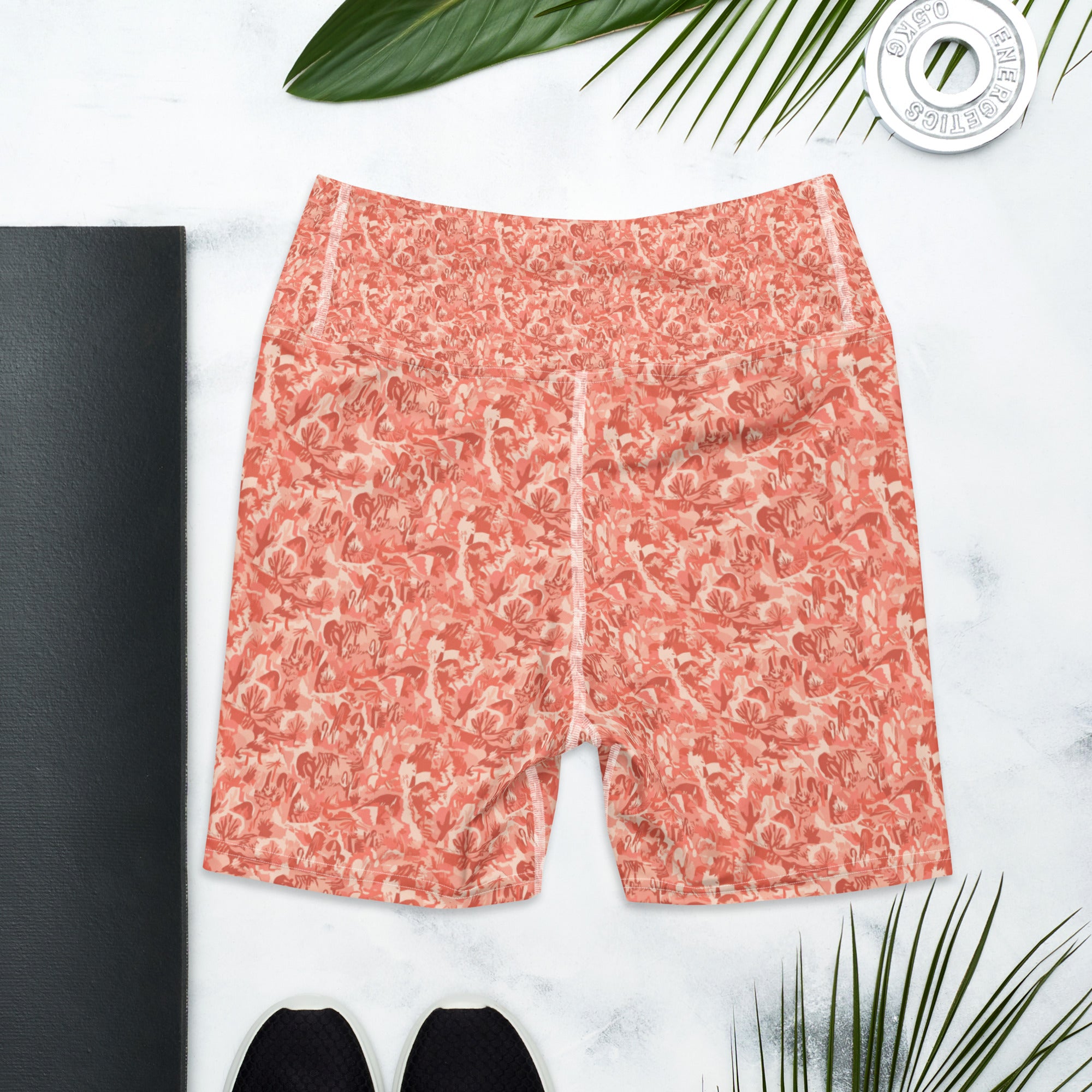 Distorted Cowboy Landscape Yoga Shorts | GearBunch