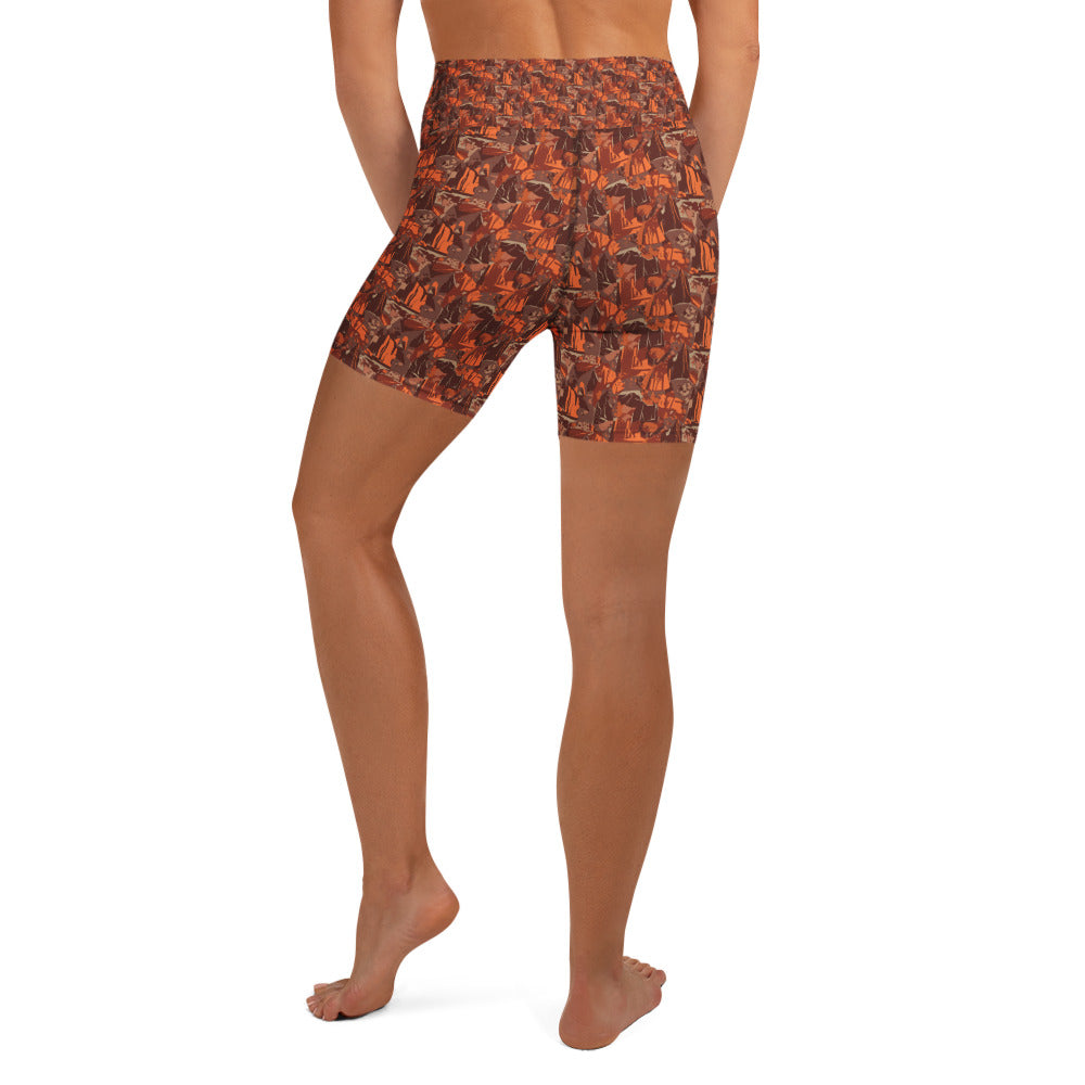 Broken Desert Landscape Yoga Shorts | GearBunch