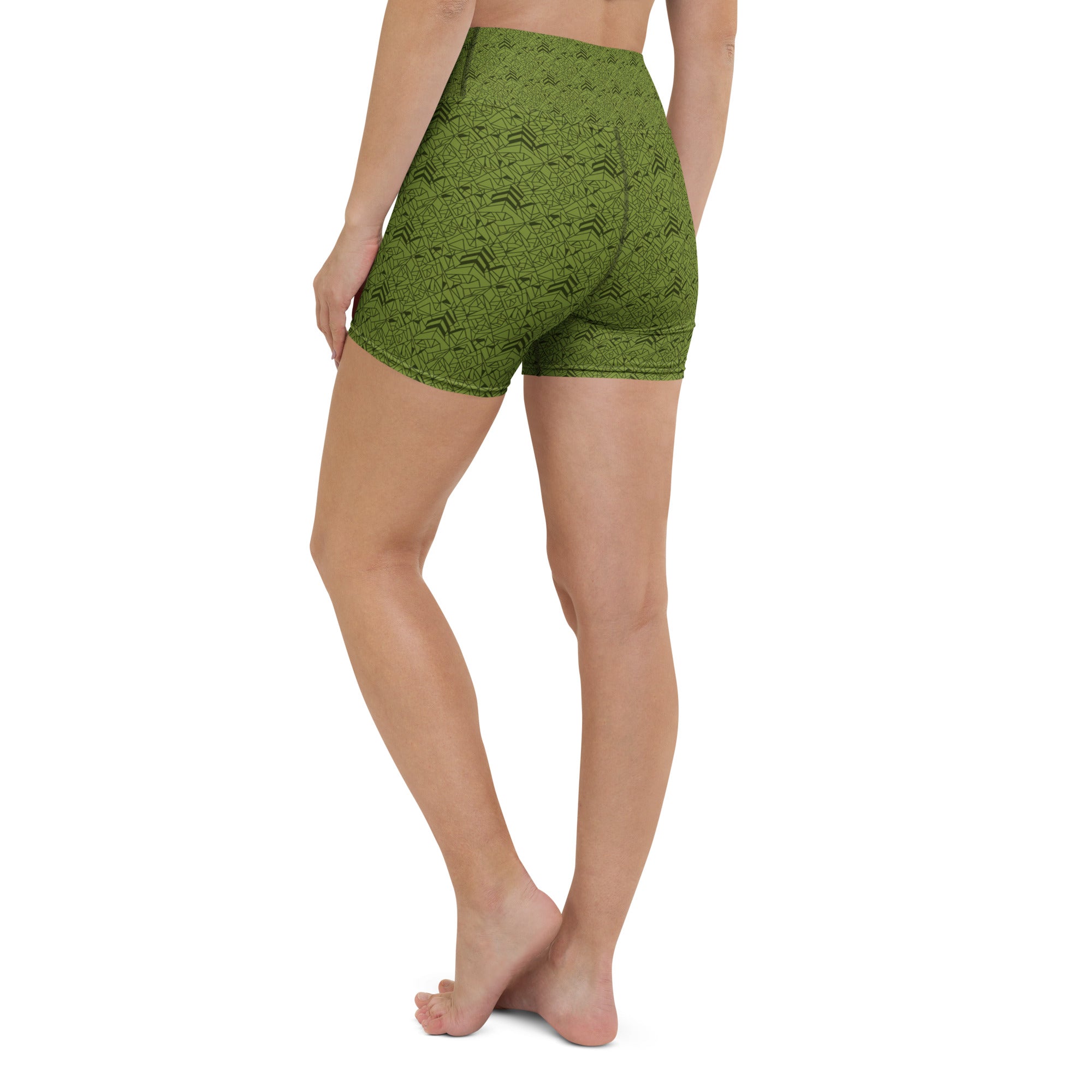 Velvet Olive Green Yoga Shorts | GearBunch