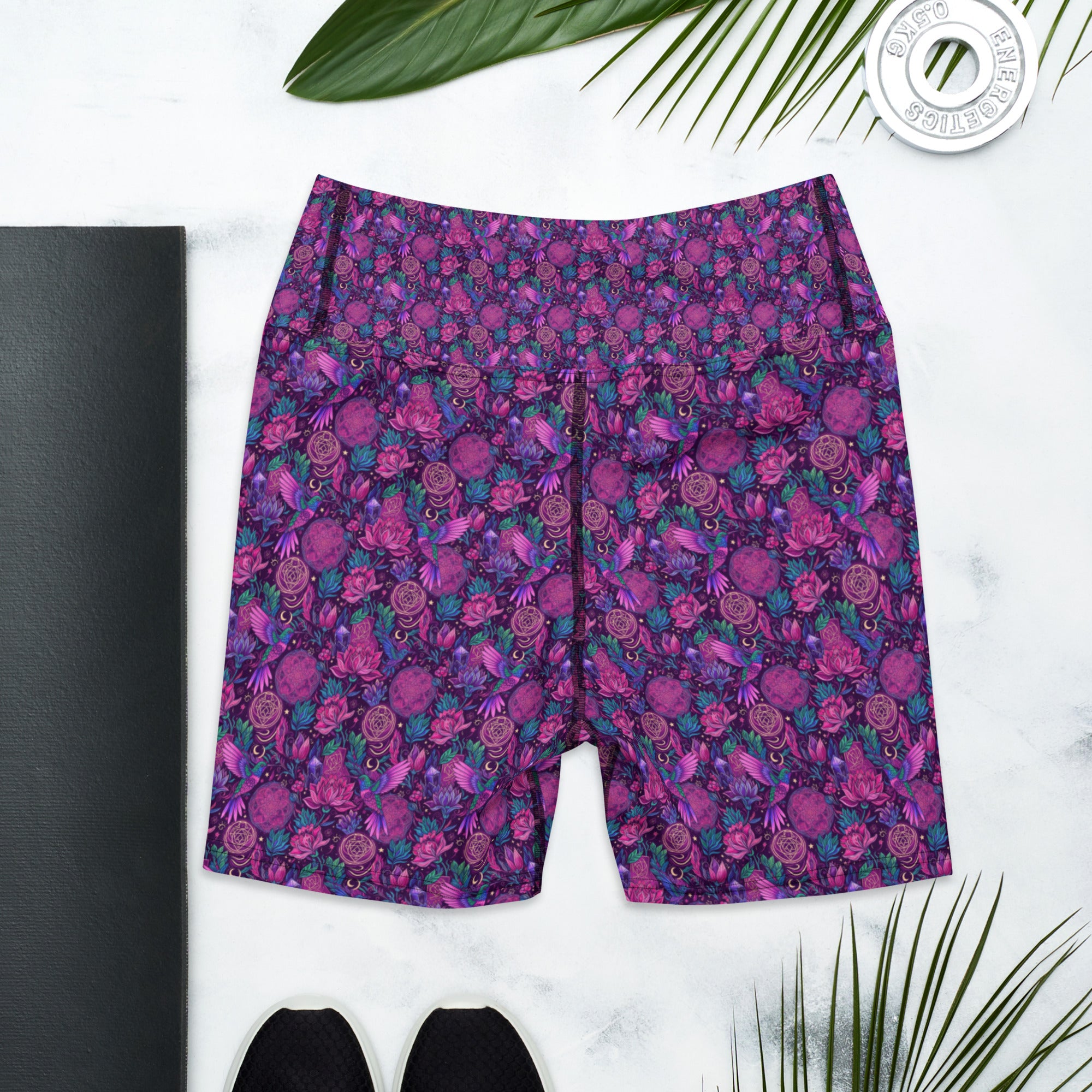 Hummingbird Divination Art Yoga Shorts | GearBunch