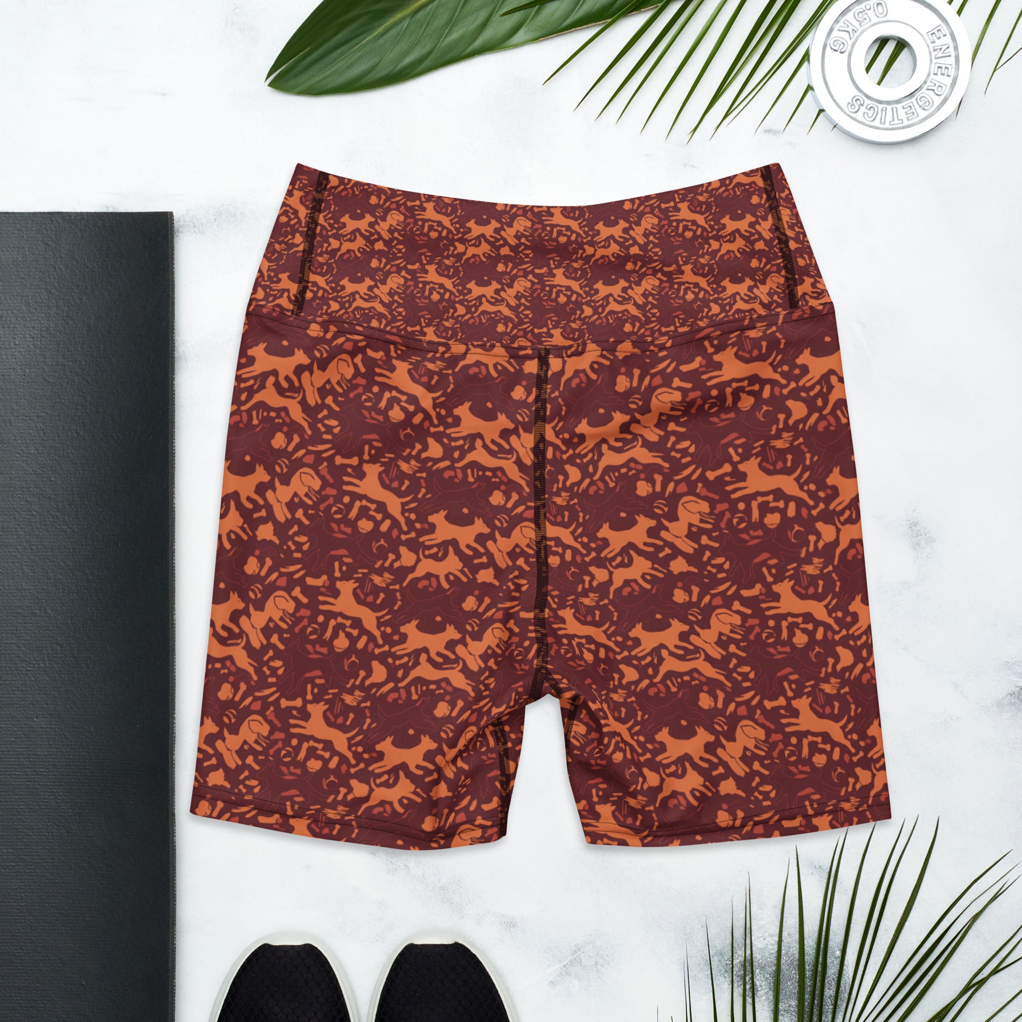 Minimal Fetch Art Yoga Shorts | GearBunch