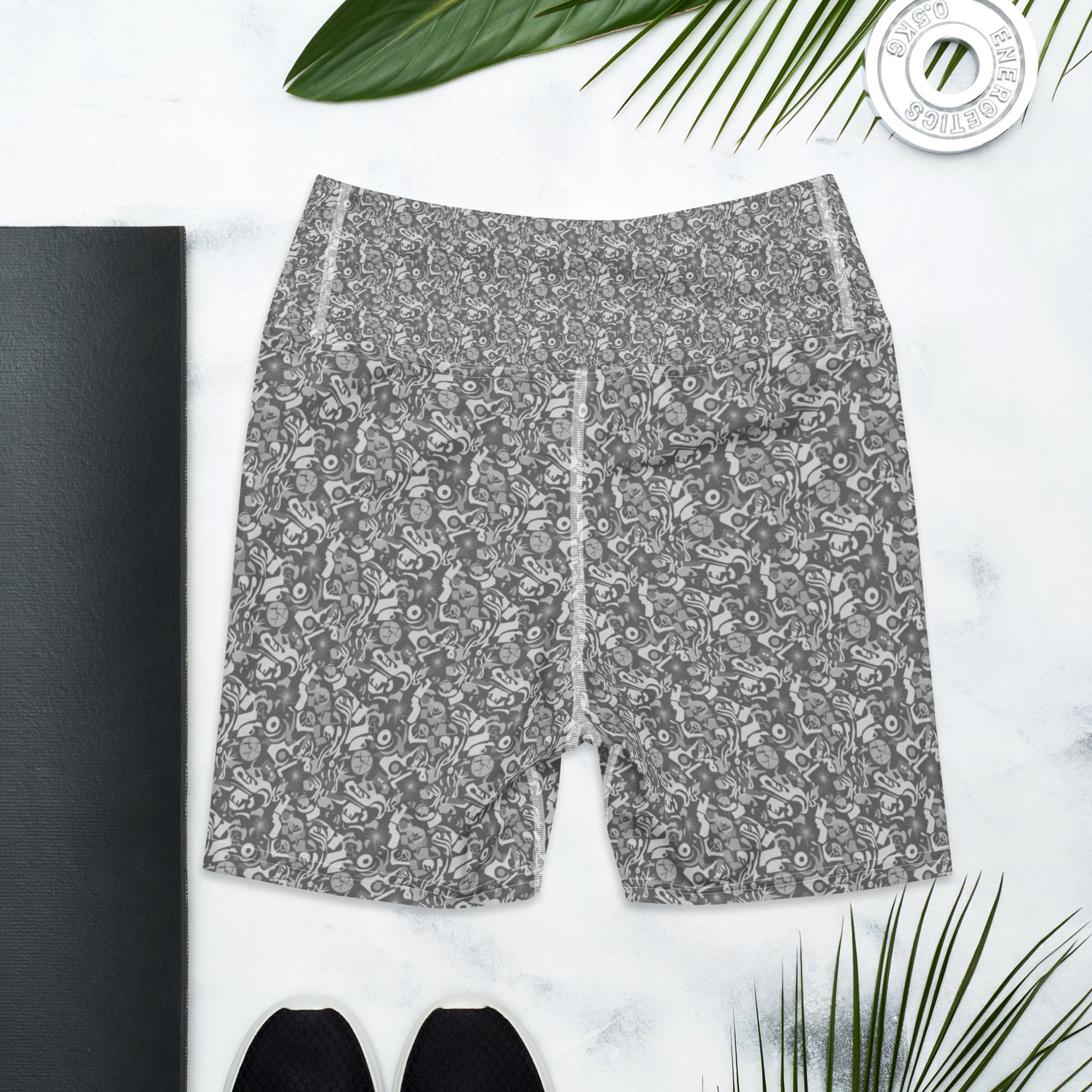 Psalm Abstract Yoga Shorts | GearBunch