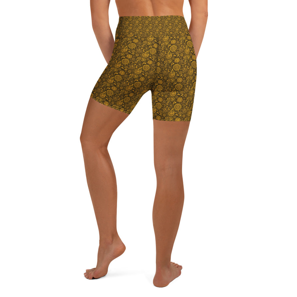 Gustav Klimt Floral Yoga Shorts | GearBunch