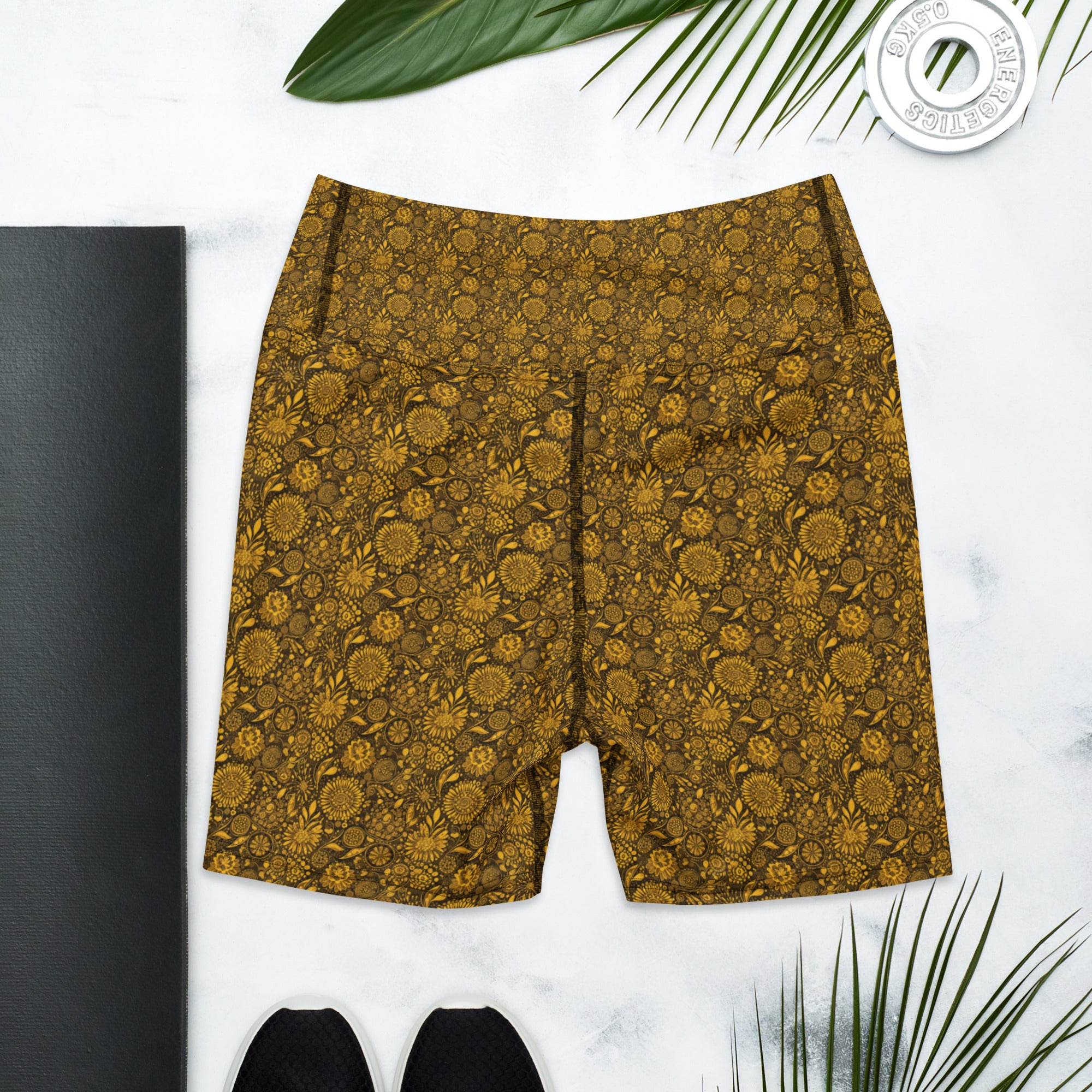 Gustav Klimt Floral Yoga Shorts | GearBunch